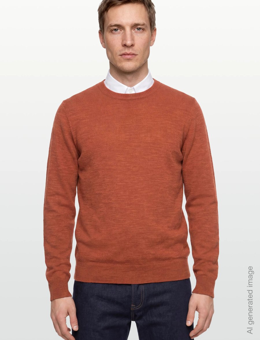 Anerkjendt - AKSUNE COT/LINEN KNIT - rundhalsad - auburn - 3