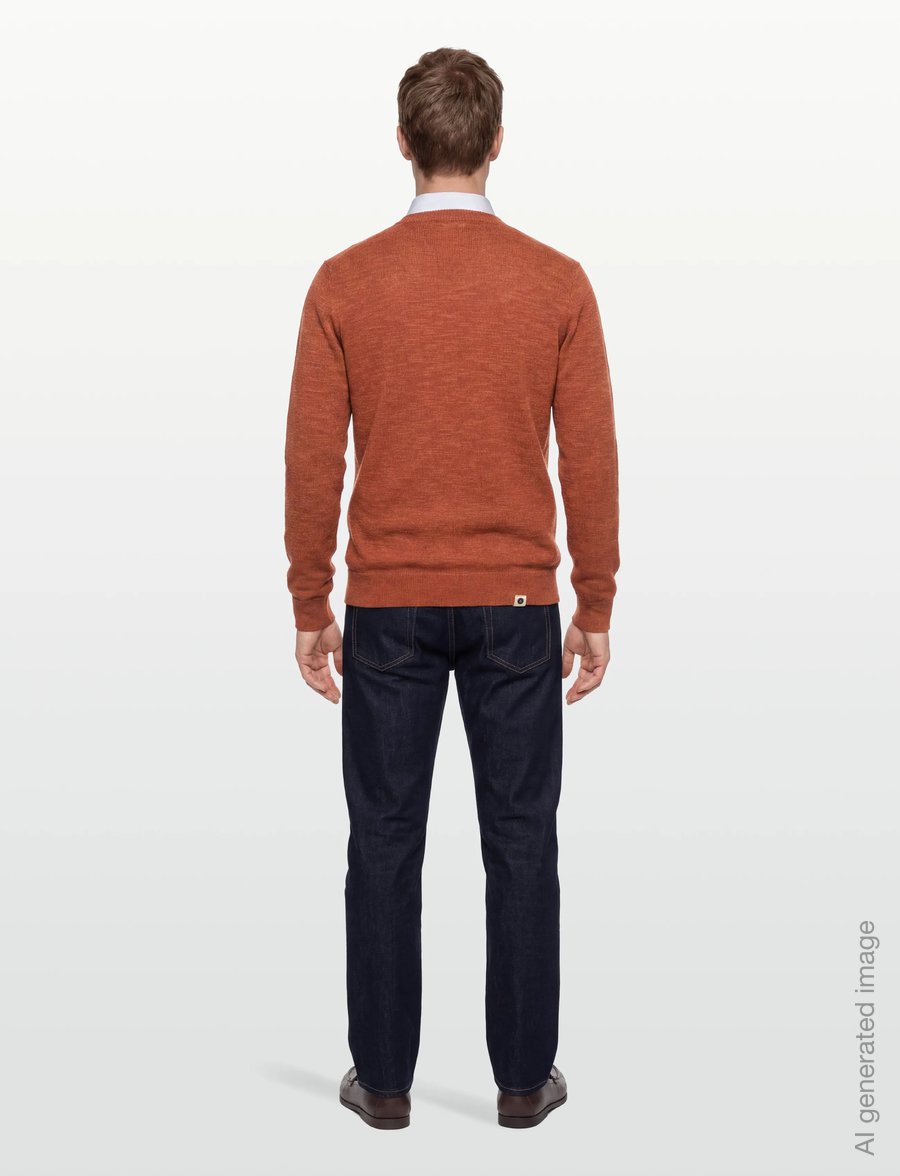 Anerkjendt - AKSUNE COT/LINEN KNIT - rundhalsad - auburn - 4