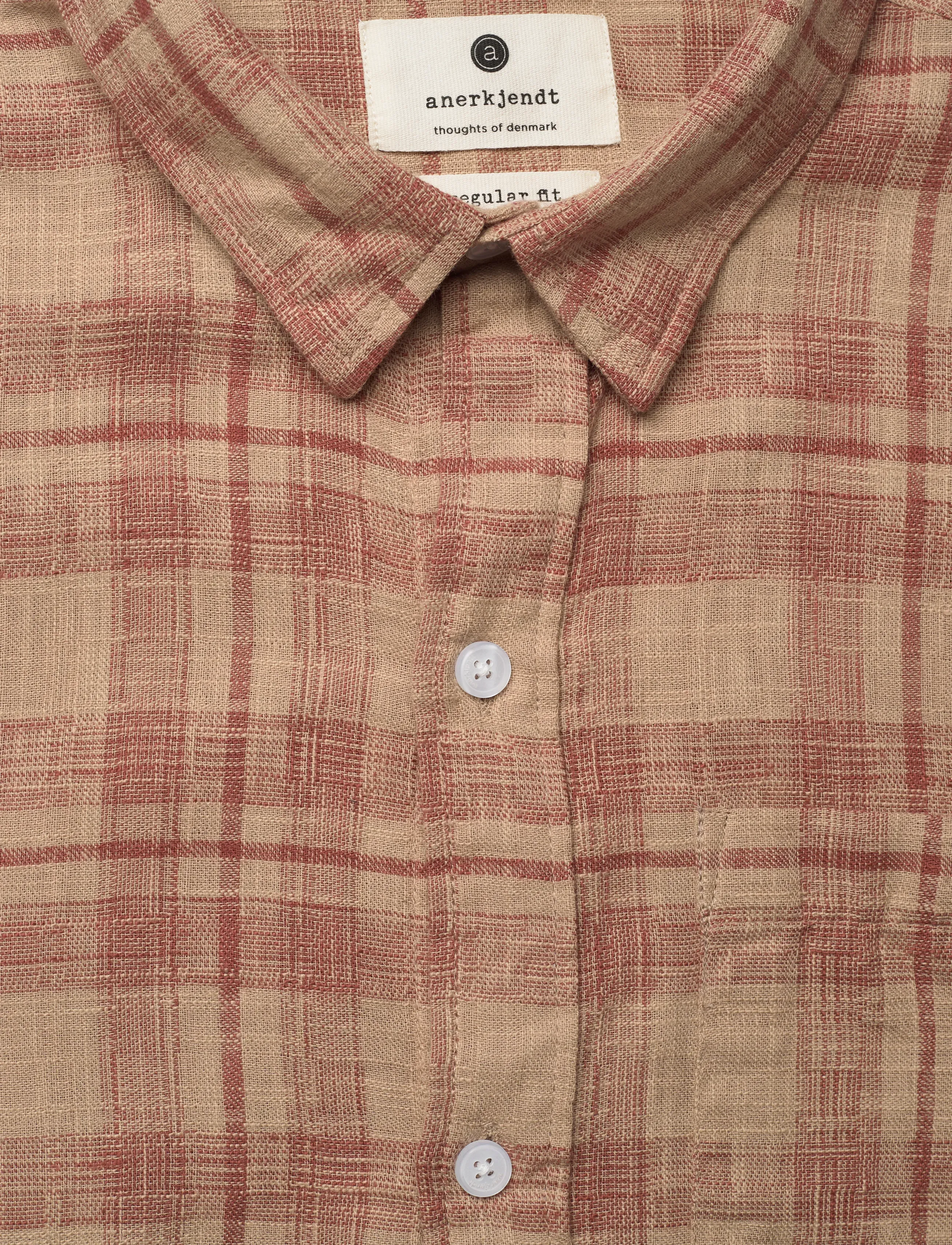 Anerkjendt - AKLEIF COT/LIN CHECK SHIRT - koszule w kratkę - auburn - 2