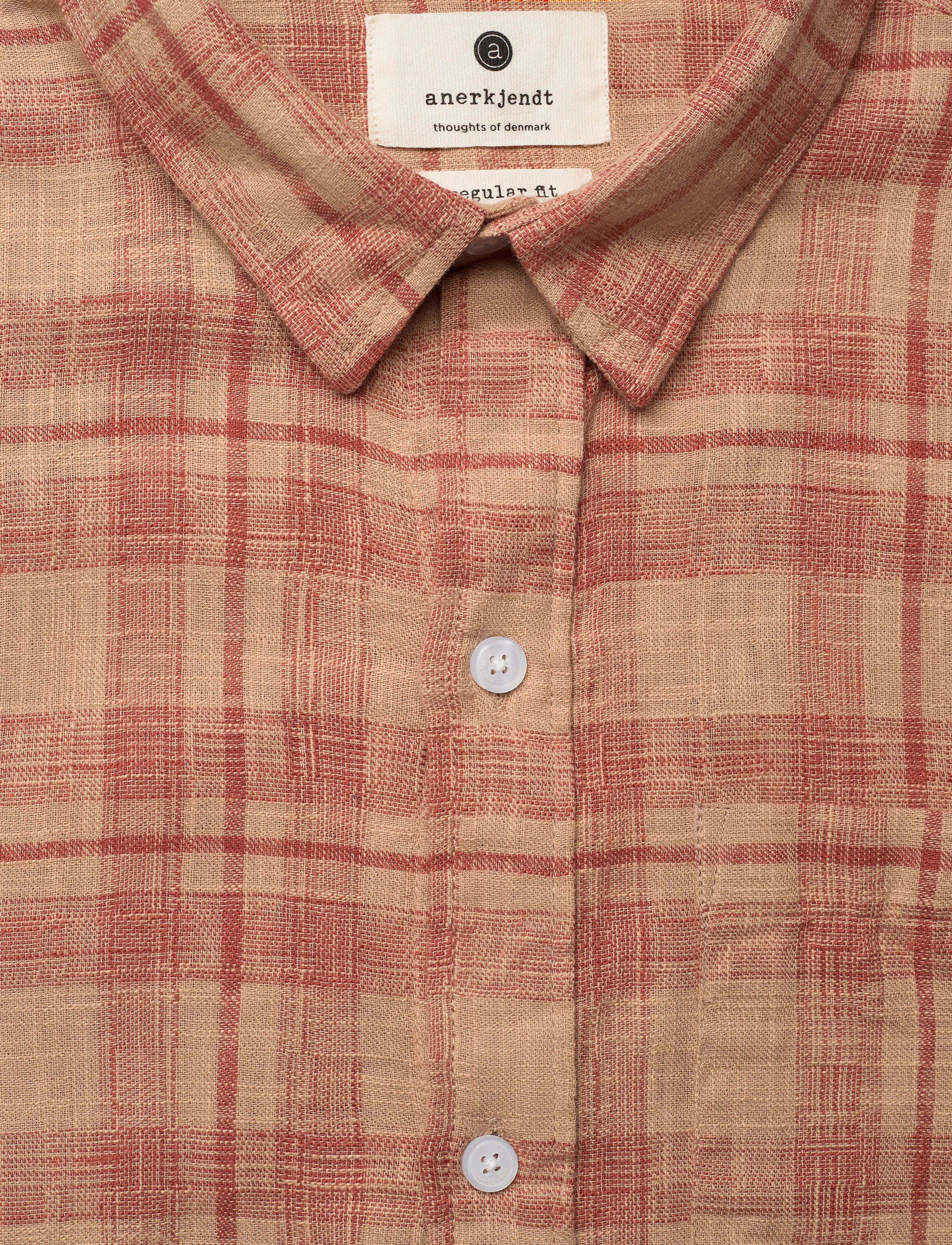 Anerkjendt - AKLEIF COT/LIN CHECK SHIRT - men - auburn - 2