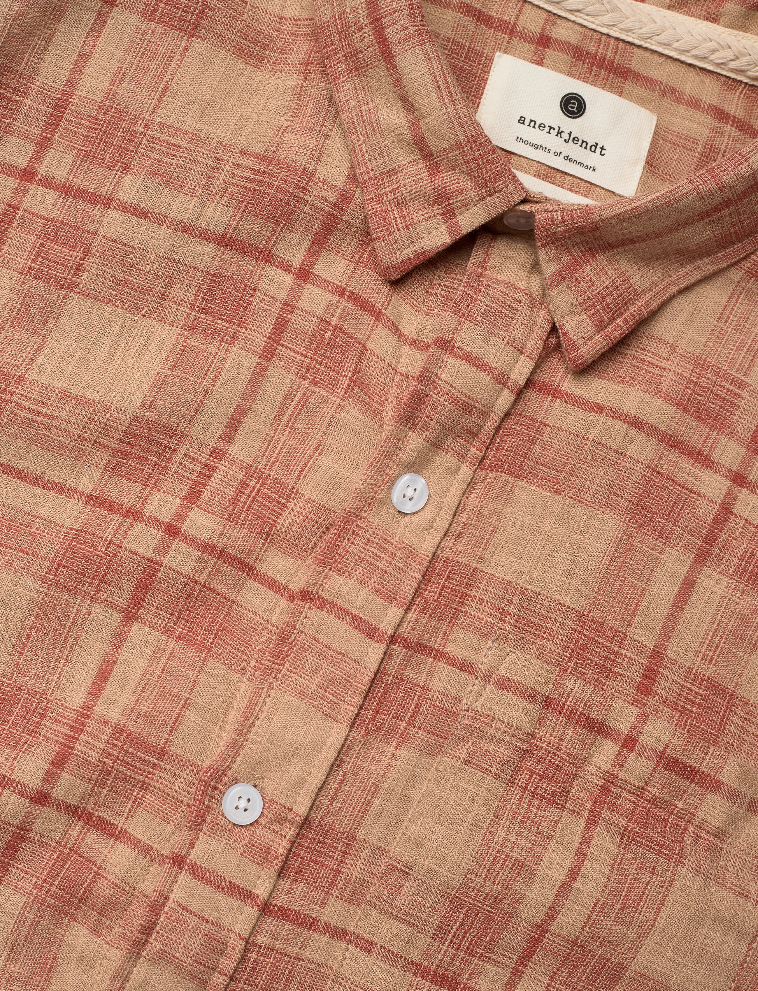 Anerkjendt - AKLEIF COT/LIN CHECK SHIRT - men - auburn - 3