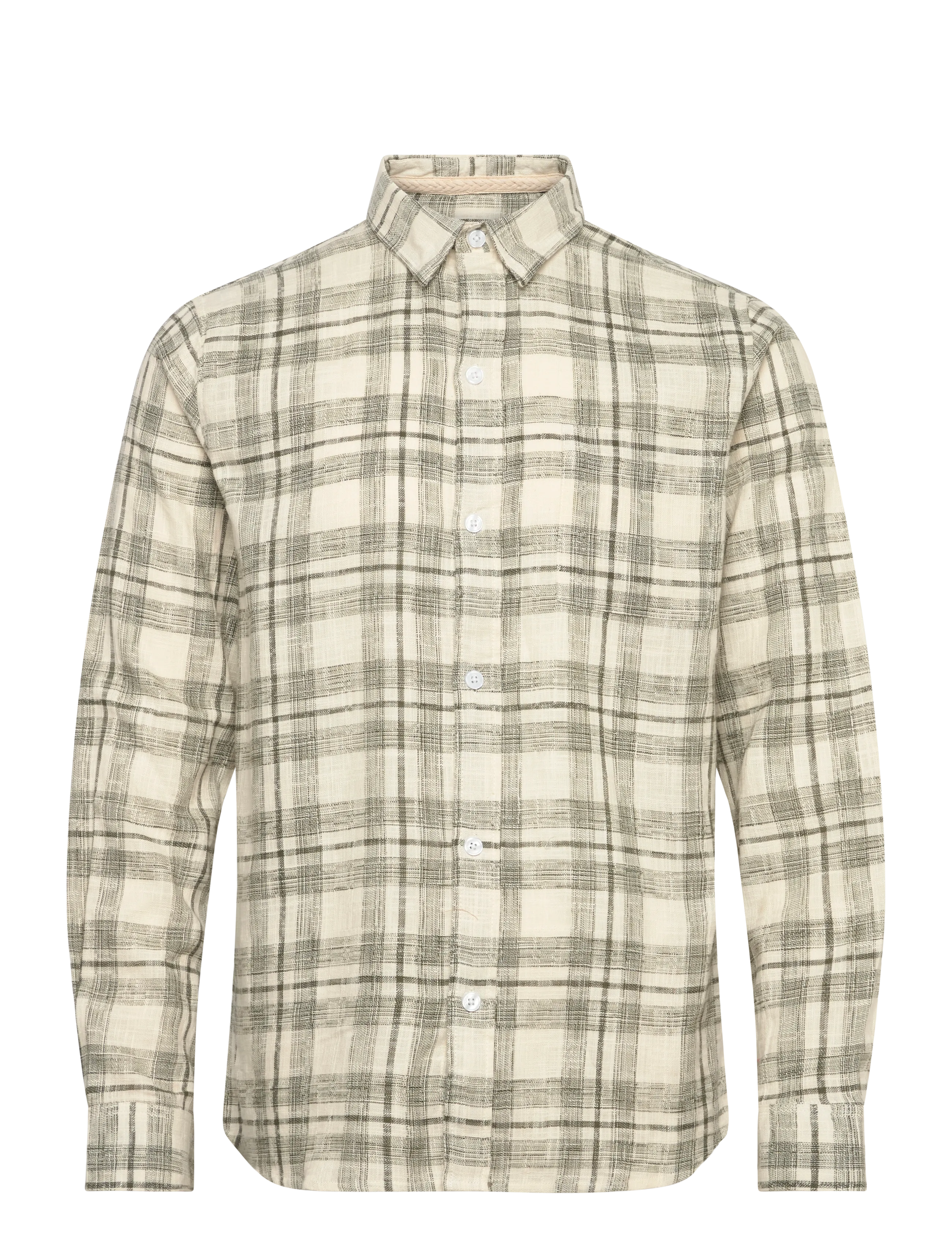 Anerkjendt Akleif Cot/Lin Check Shirt, Mænd, Ternskjorte, Kakigrøn, Str: XXL