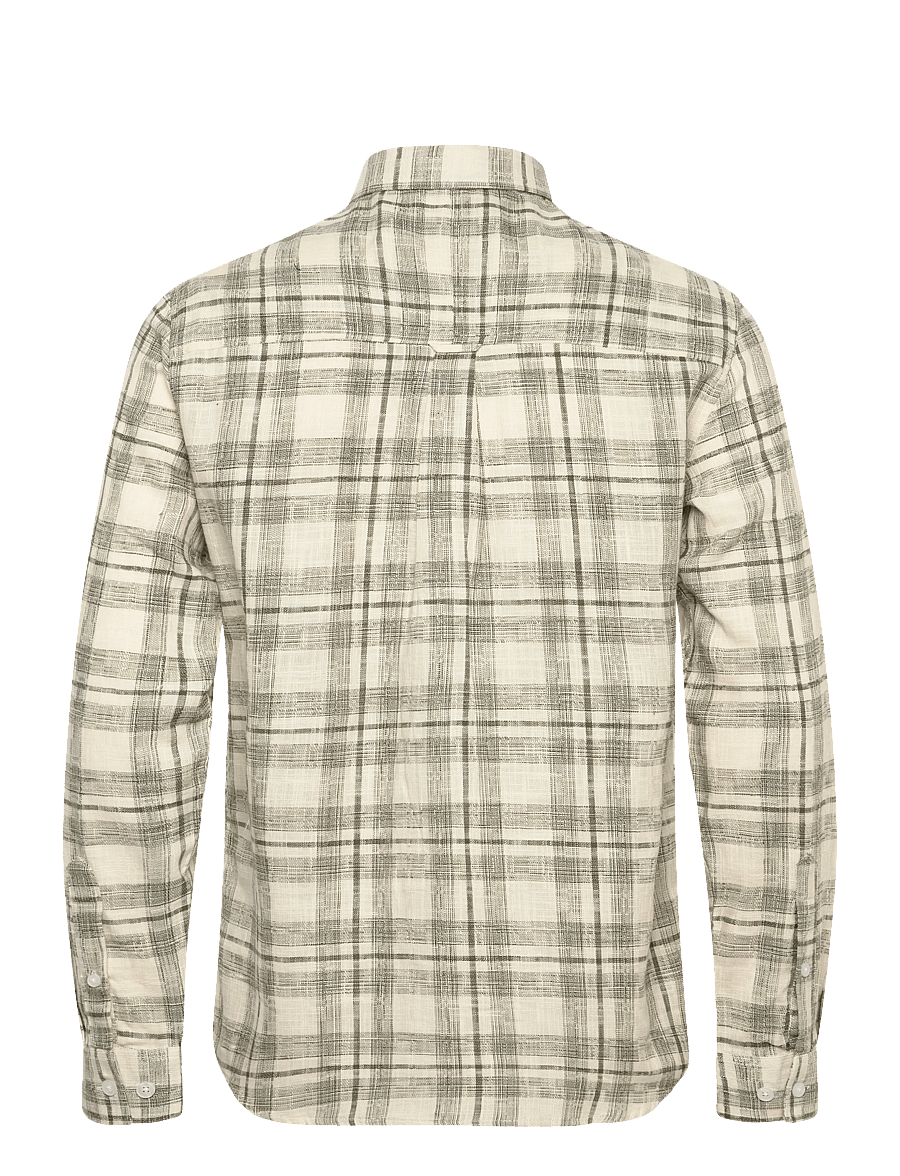 Anerkjendt - AKLEIF COT/LIN CHECK SHIRT - checkered shirts - deep lichen green - 1