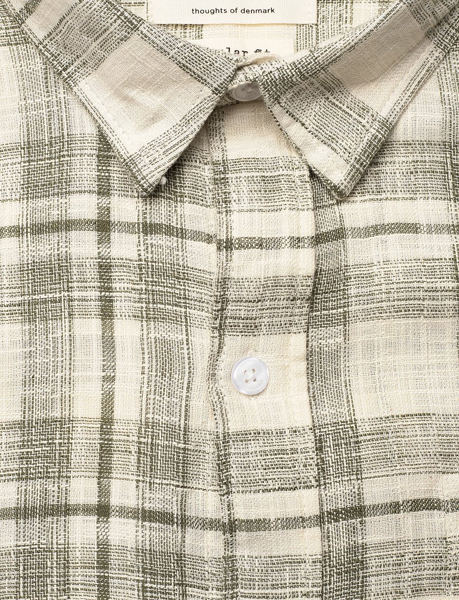 Anerkjendt - AKLEIF COT/LIN CHECK SHIRT - checkered shirts - deep lichen green - 2