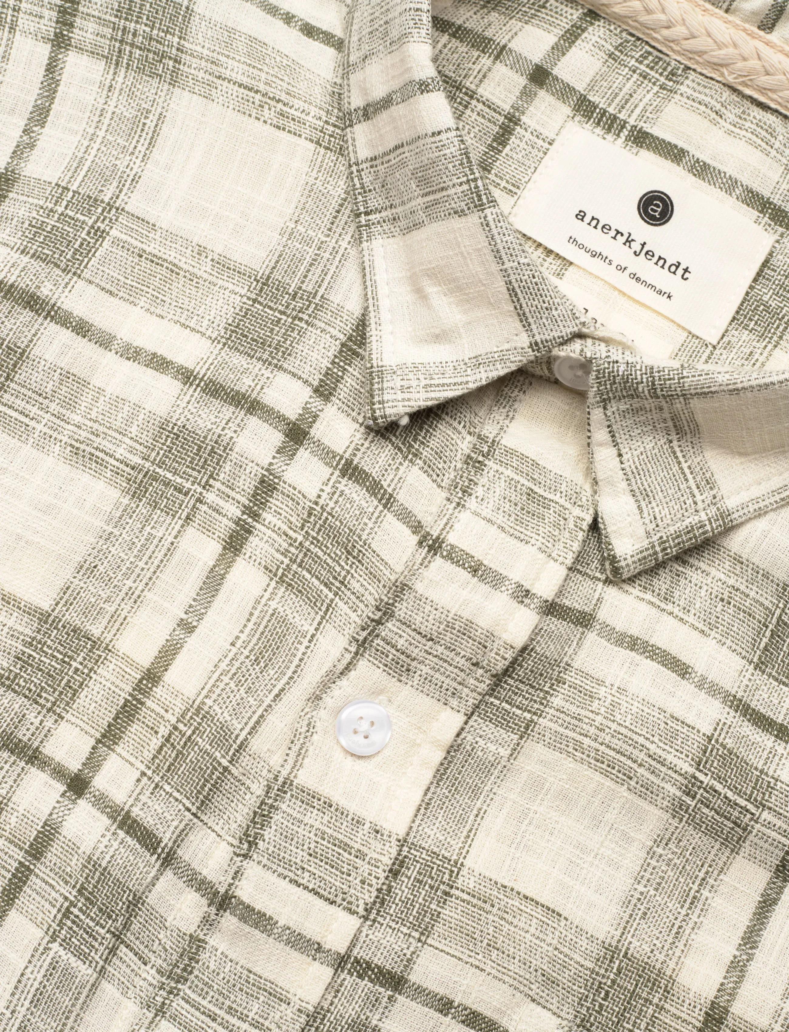 Anerkjendt - AKLEIF COT/LIN CHECK SHIRT - karierte hemden - deep lichen green - 3