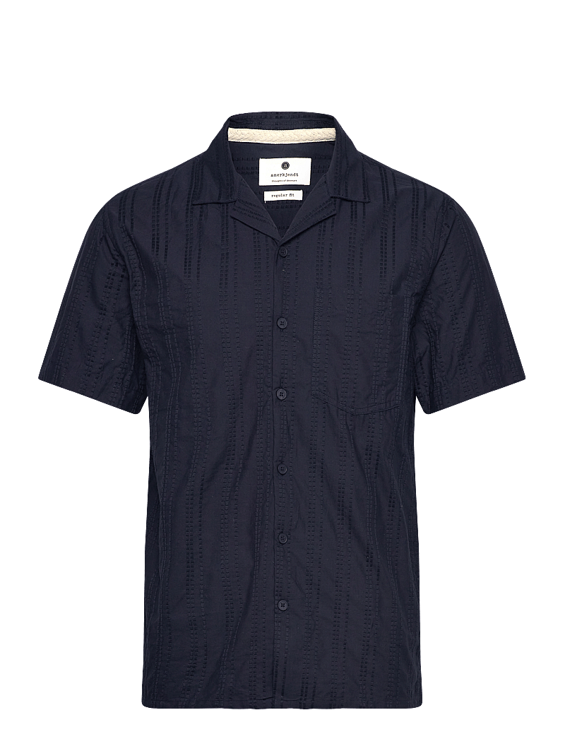 Anerkjendt - AKLEON EMB S/S SHIRT - lühikeste varrukatega särgid - sky captain - 0