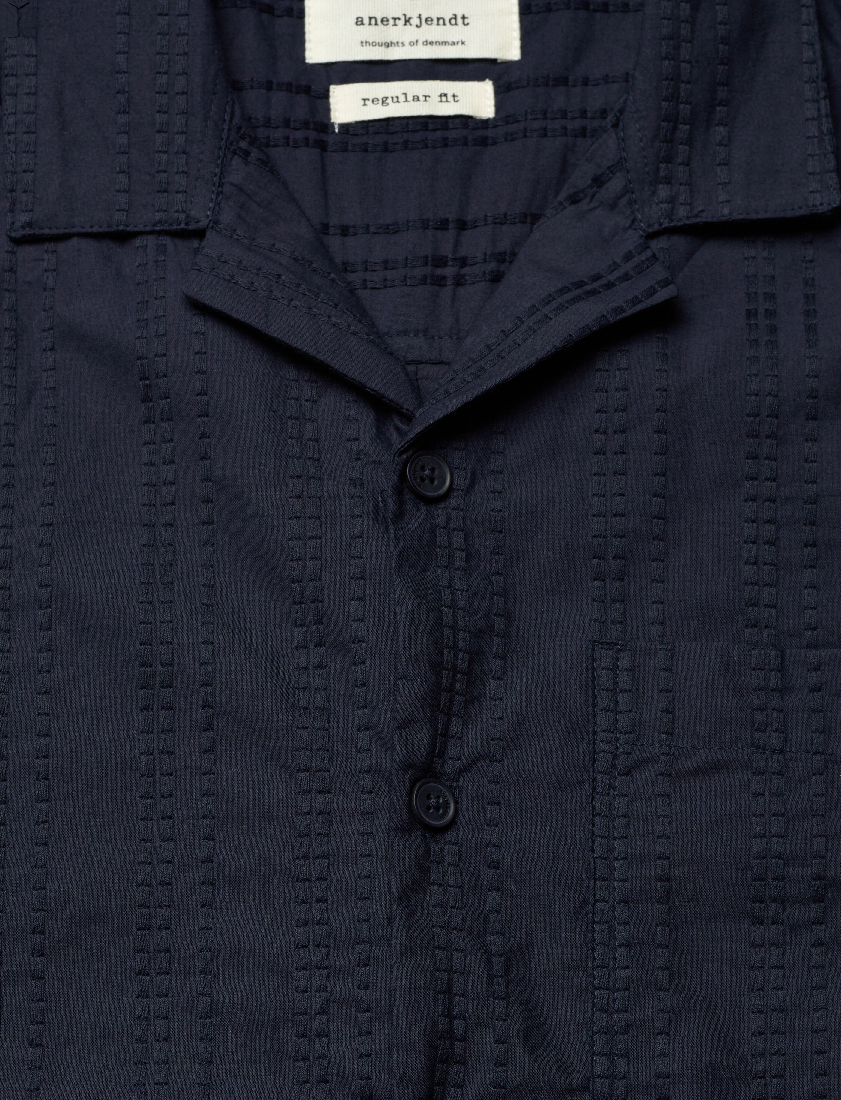 Anerkjendt - AKLEON EMB S/S SHIRT - kurzarmhemden - sky captain - 2