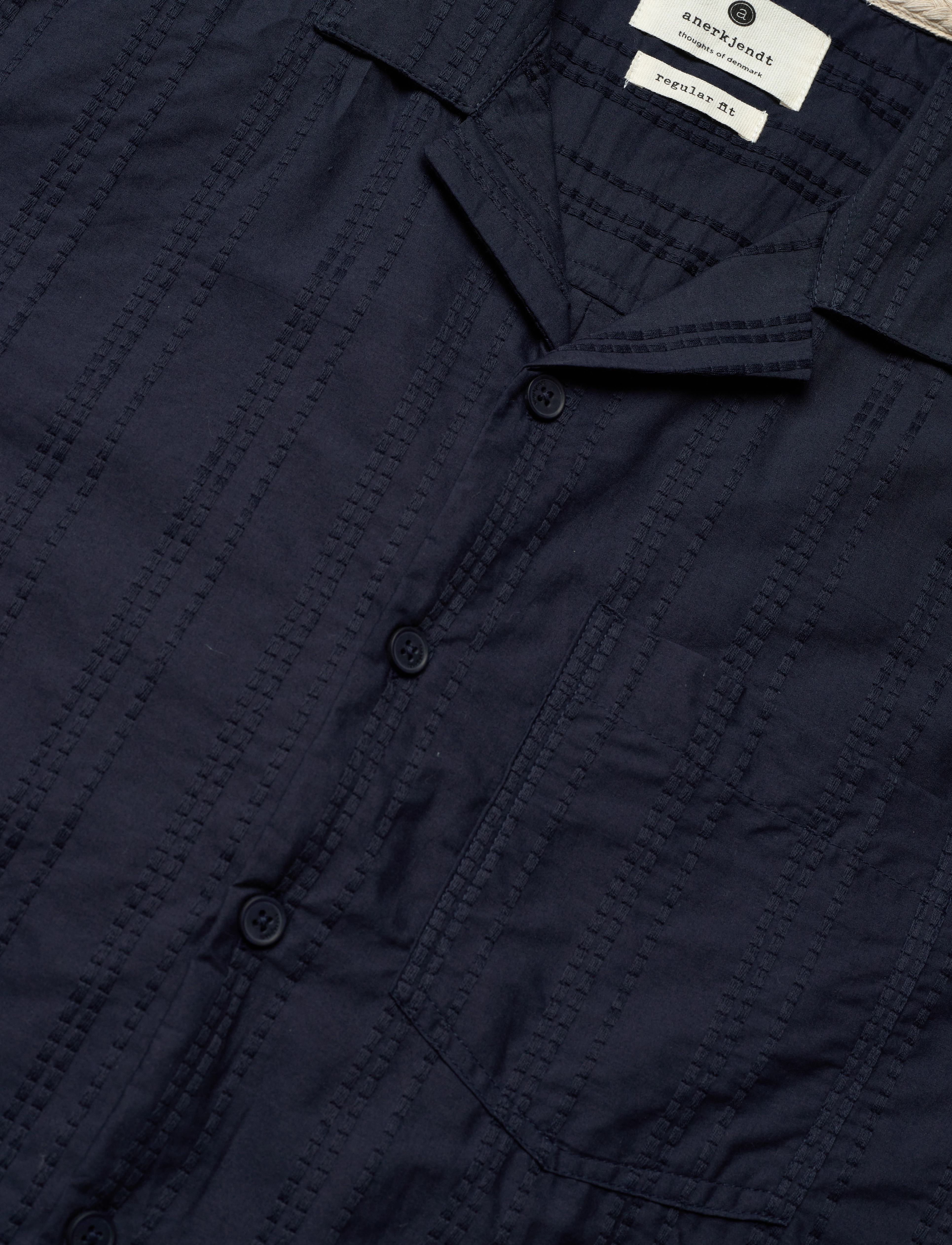Anerkjendt - AKLEON EMB S/S SHIRT - kurzarmhemden - sky captain - 3