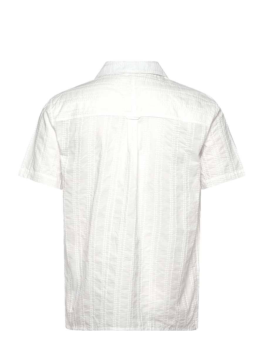 Anerkjendt - AKLEON EMB S/S SHIRT - kurzarmhemden - tofu - 1