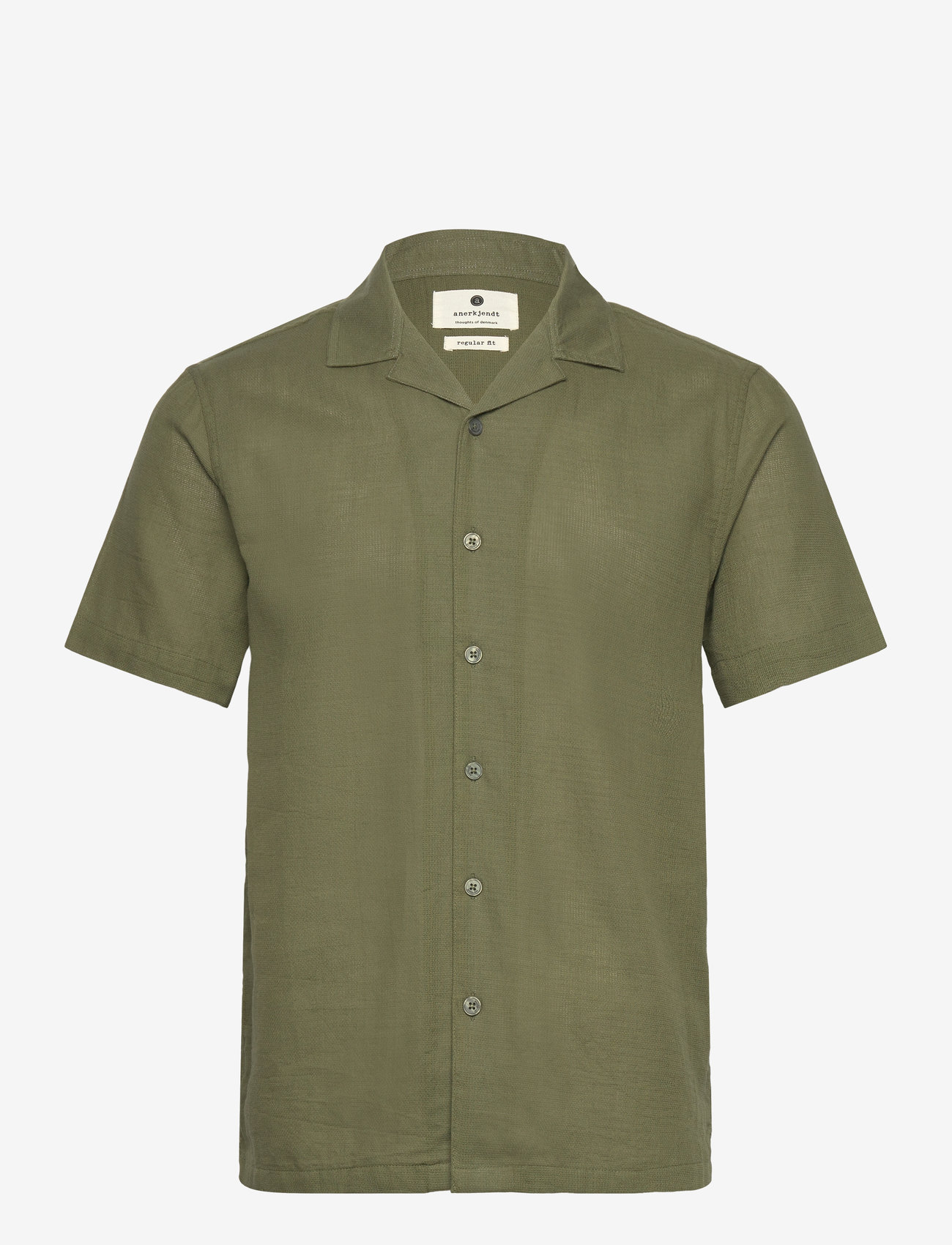 Anerkjendt - AKLEON STRUCTURE S/S SHIRT 3 - kurzarmhemden - deep lichen green - 0