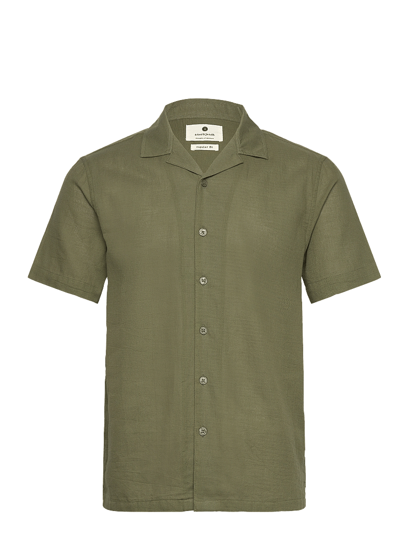 Anerkjendt - AKLEON STRUCTURE S/S SHIRT 3 - kurzarmhemden - deep lichen green - 0