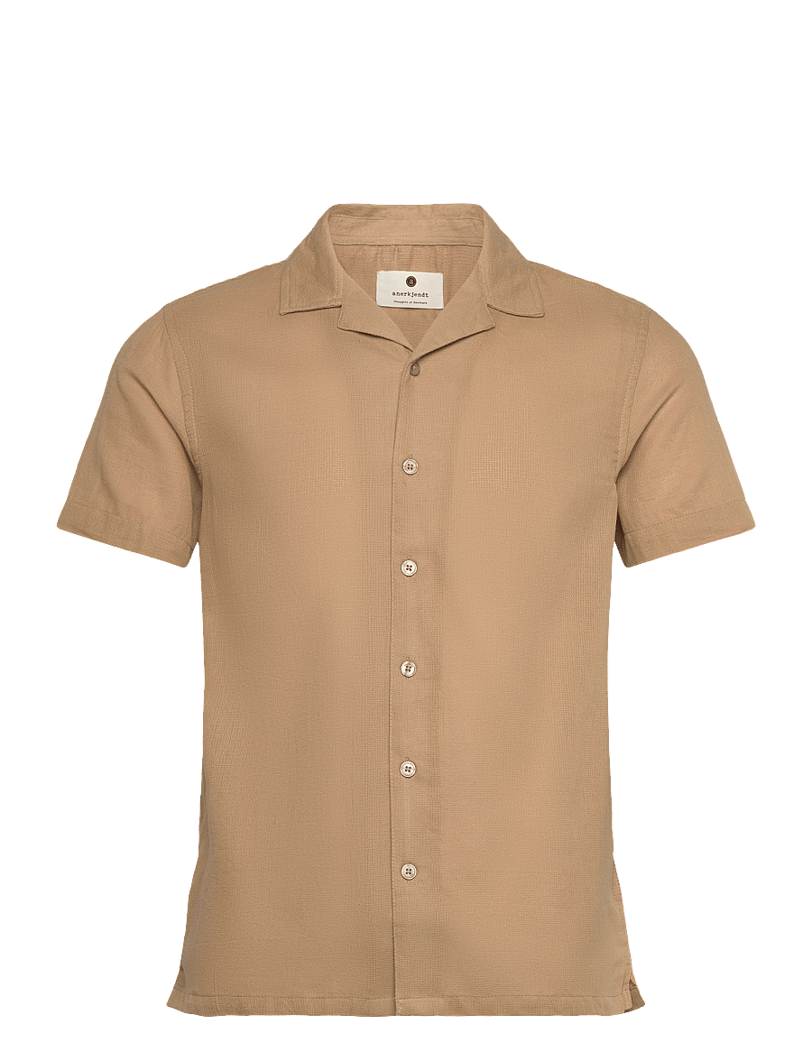 Anerkjendt - AKLEON STRUCTURE S/S SHIRT 3 - kurzarmhemden - incense - 0