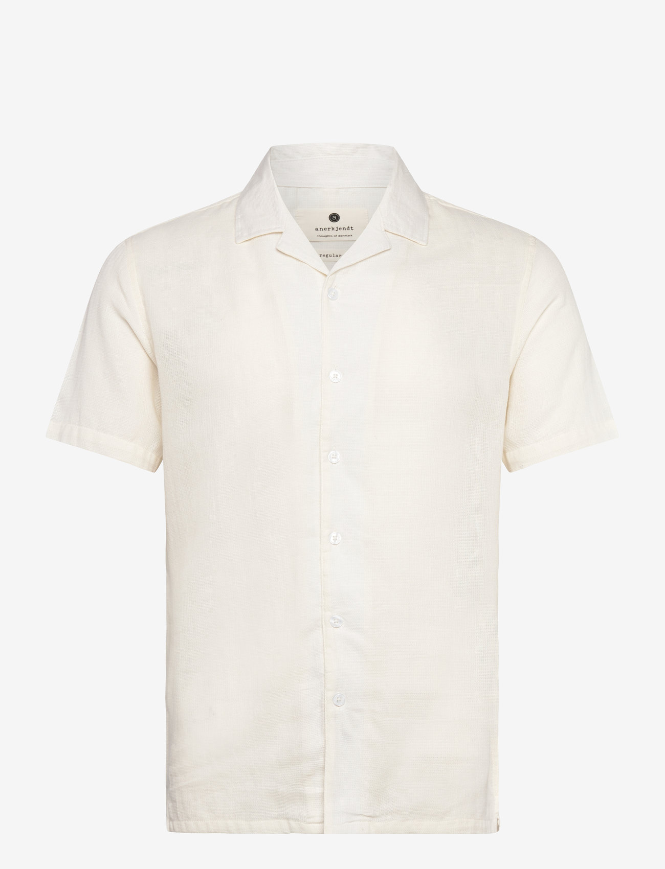 Anerkjendt - AKLEON STRUCTURE S/S SHIRT 3 - kortärmade skjortor - tofu - 0