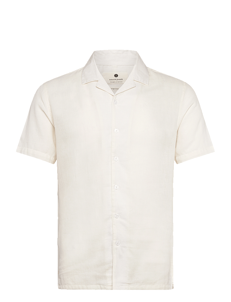 Anerkjendt - AKLEON STRUCTURE S/S SHIRT 3 - kortärmade skjortor - tofu - 0