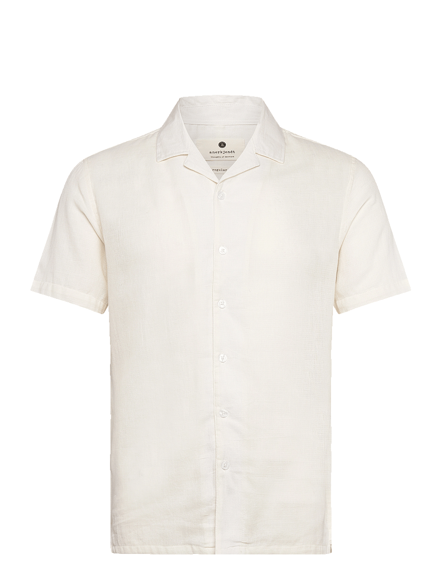 Anerkjendt - AKLEON STRUCTURE S/S SHIRT 3 - kurzarmhemden - tofu - 0