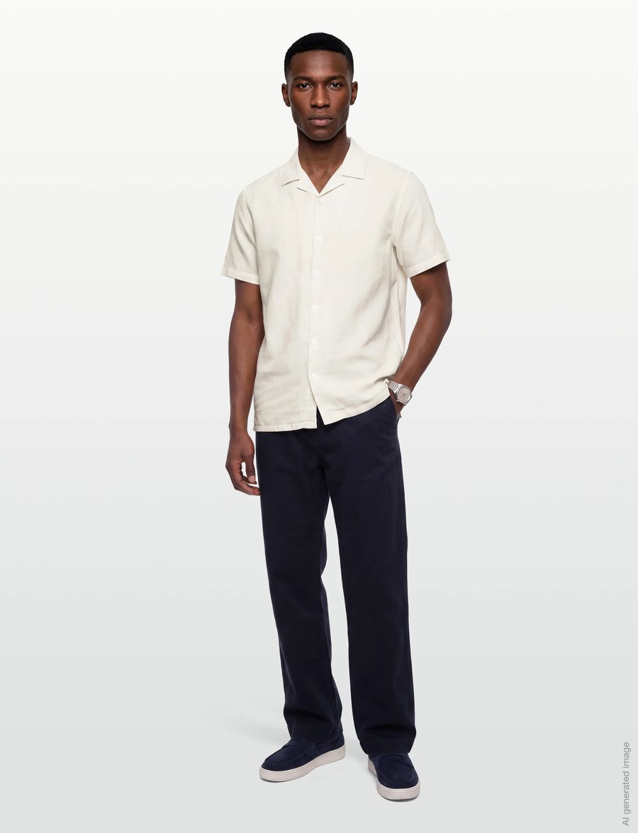Anerkjendt - AKLEON STRUCTURE S/S SHIRT 3 - kurzarmhemden - tofu - 0