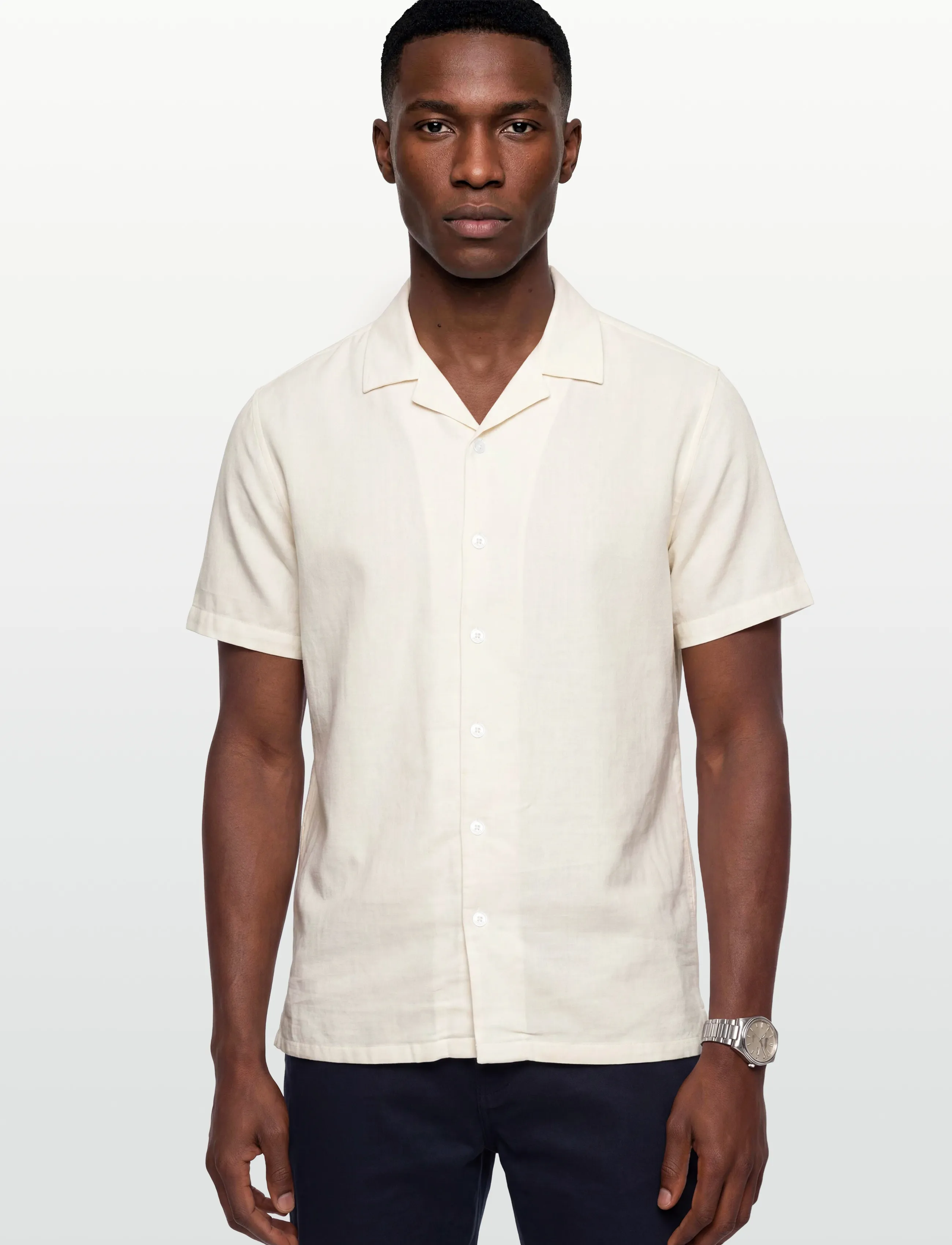 Anerkjendt - AKLEON STRUCTURE S/S SHIRT 3 - kortärmade skjortor - tofu - 3