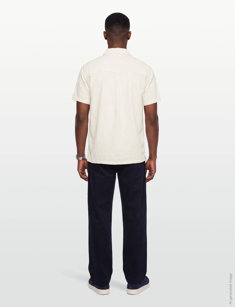 Anerkjendt - AKLEON STRUCTURE S/S SHIRT 3 - kurzarmhemden - tofu - 4