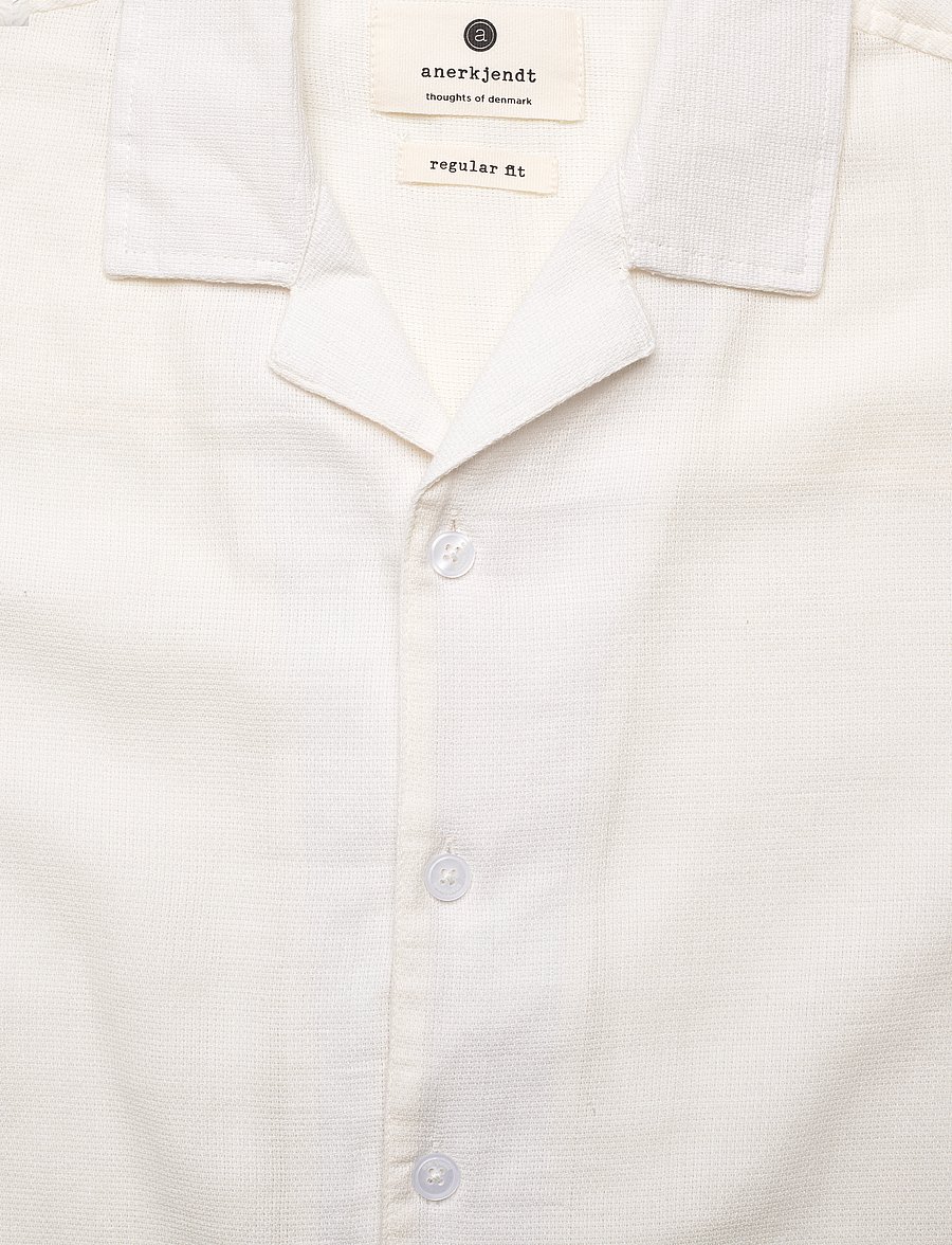 Anerkjendt - AKLEON STRUCTURE S/S SHIRT 3 - kurzarmhemden - tofu - 2