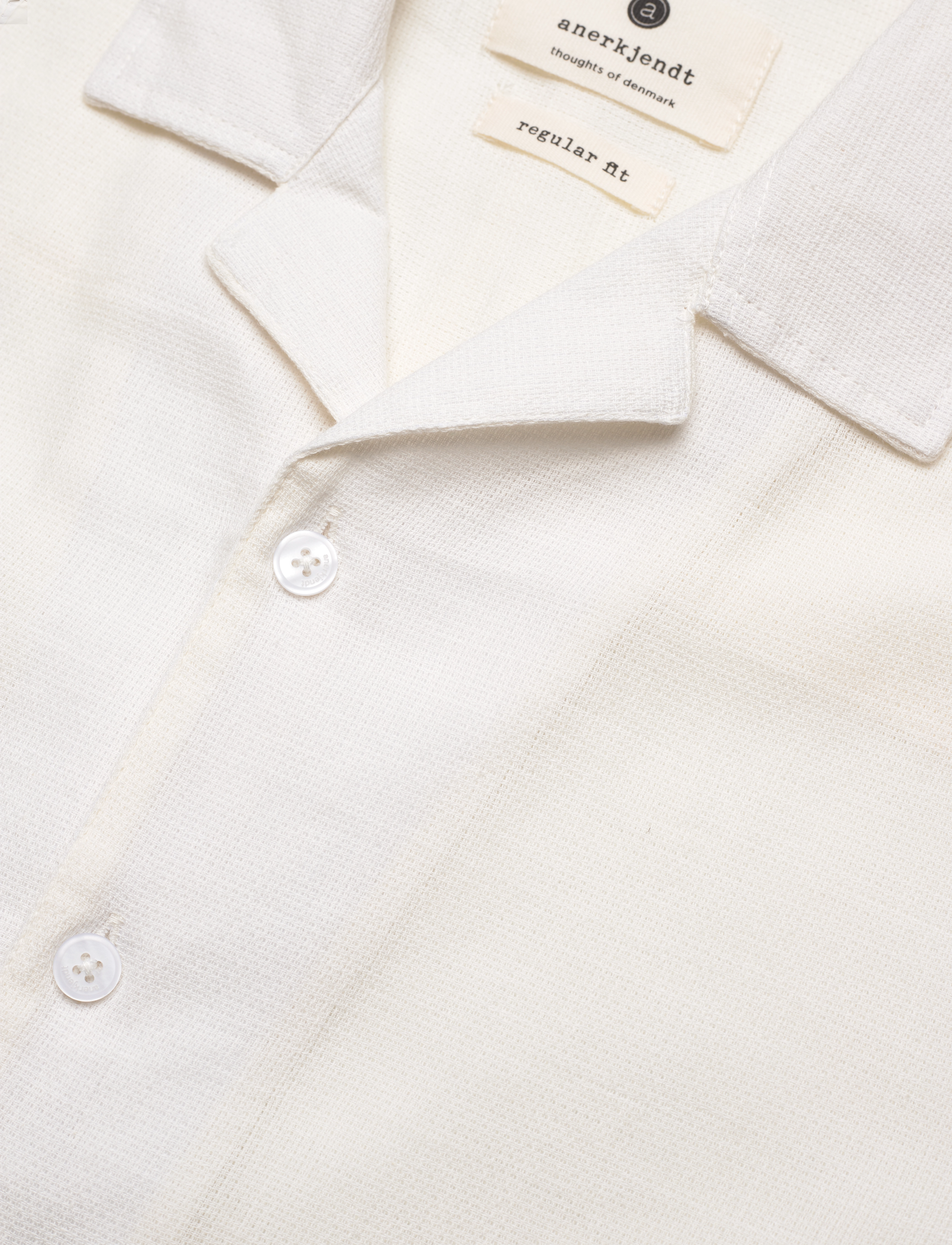 Anerkjendt - AKLEON STRUCTURE S/S SHIRT 3 - kortermede skjorter - tofu - 3
