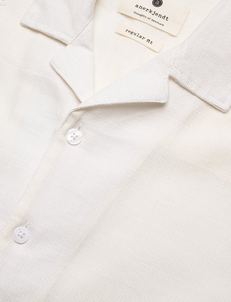 Anerkjendt - AKLEON STRUCTURE S/S SHIRT 3 - kurzarmhemden - tofu - 3