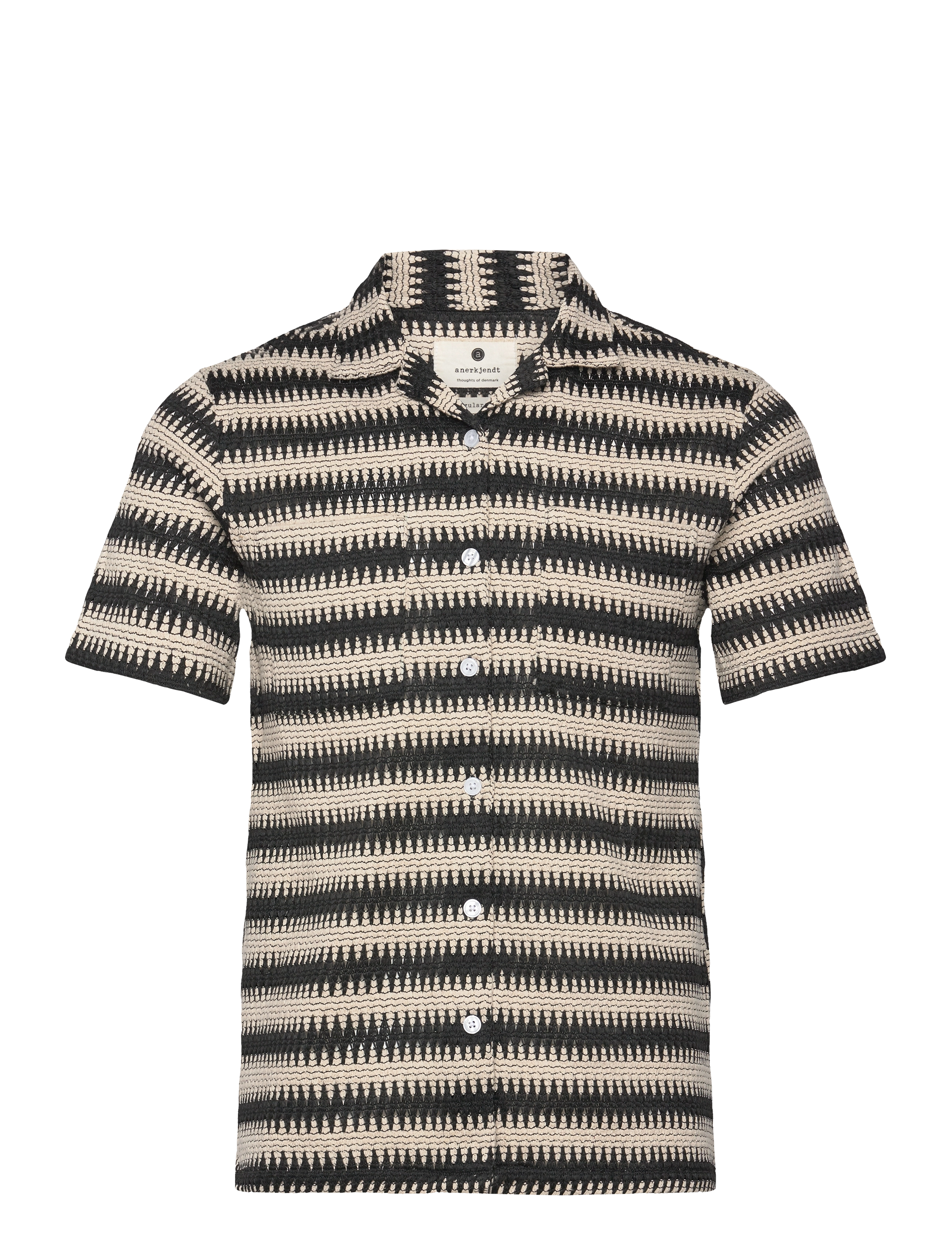 Anerkjendt - AKKURT STRUC STRIPE S/S SHIRT - chemises à manches courtes - tofu - 0