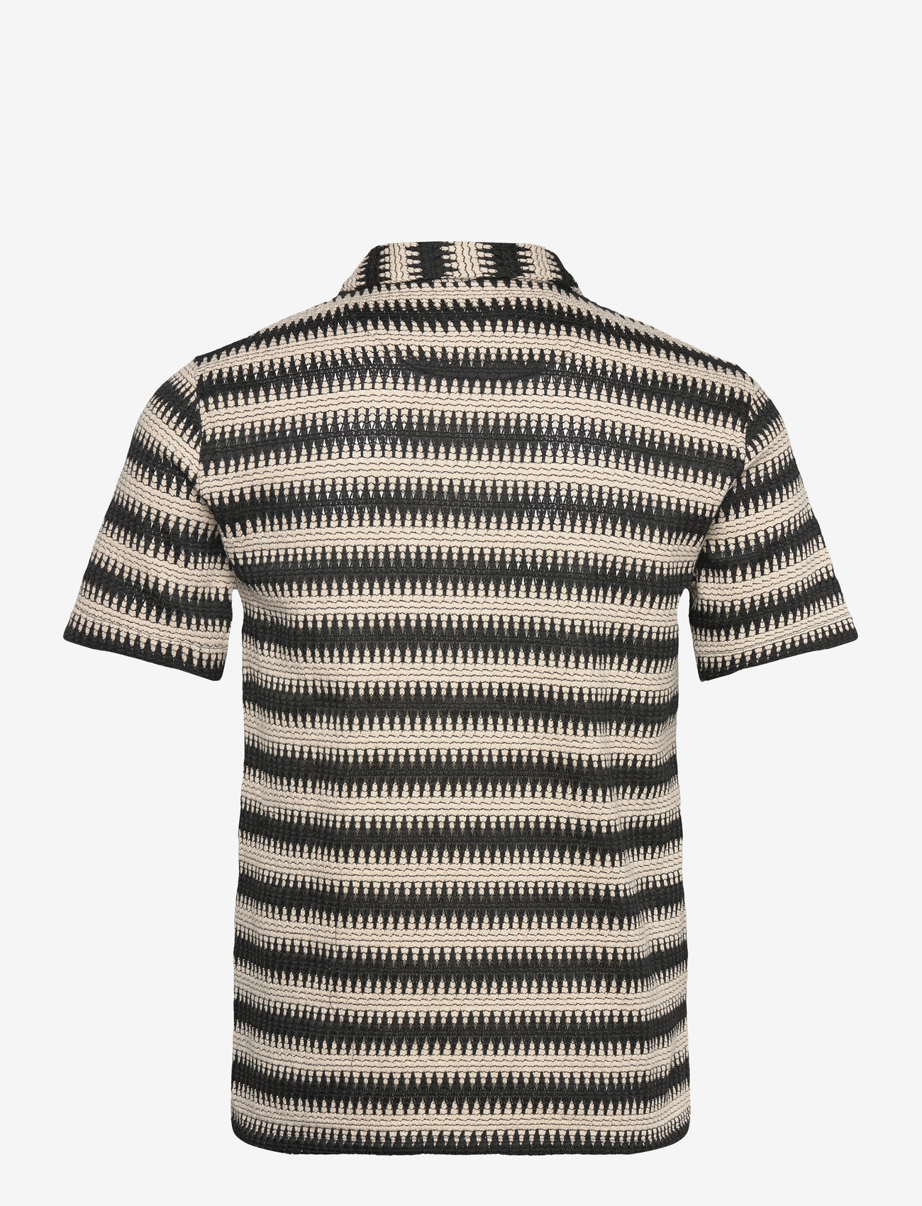 Anerkjendt - AKKURT STRUC STRIPE S/S SHIRT - kurzarmhemden - tofu - 1