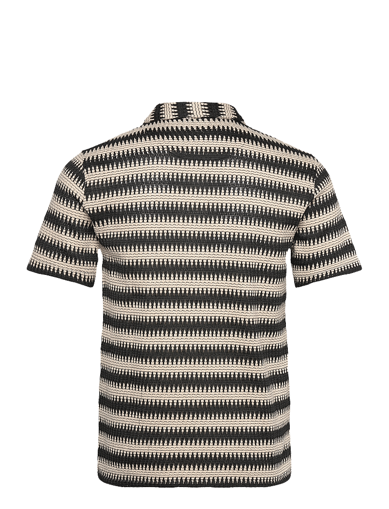 Anerkjendt - AKKURT STRUC STRIPE S/S SHIRT - kurzarmhemden - tofu - 1