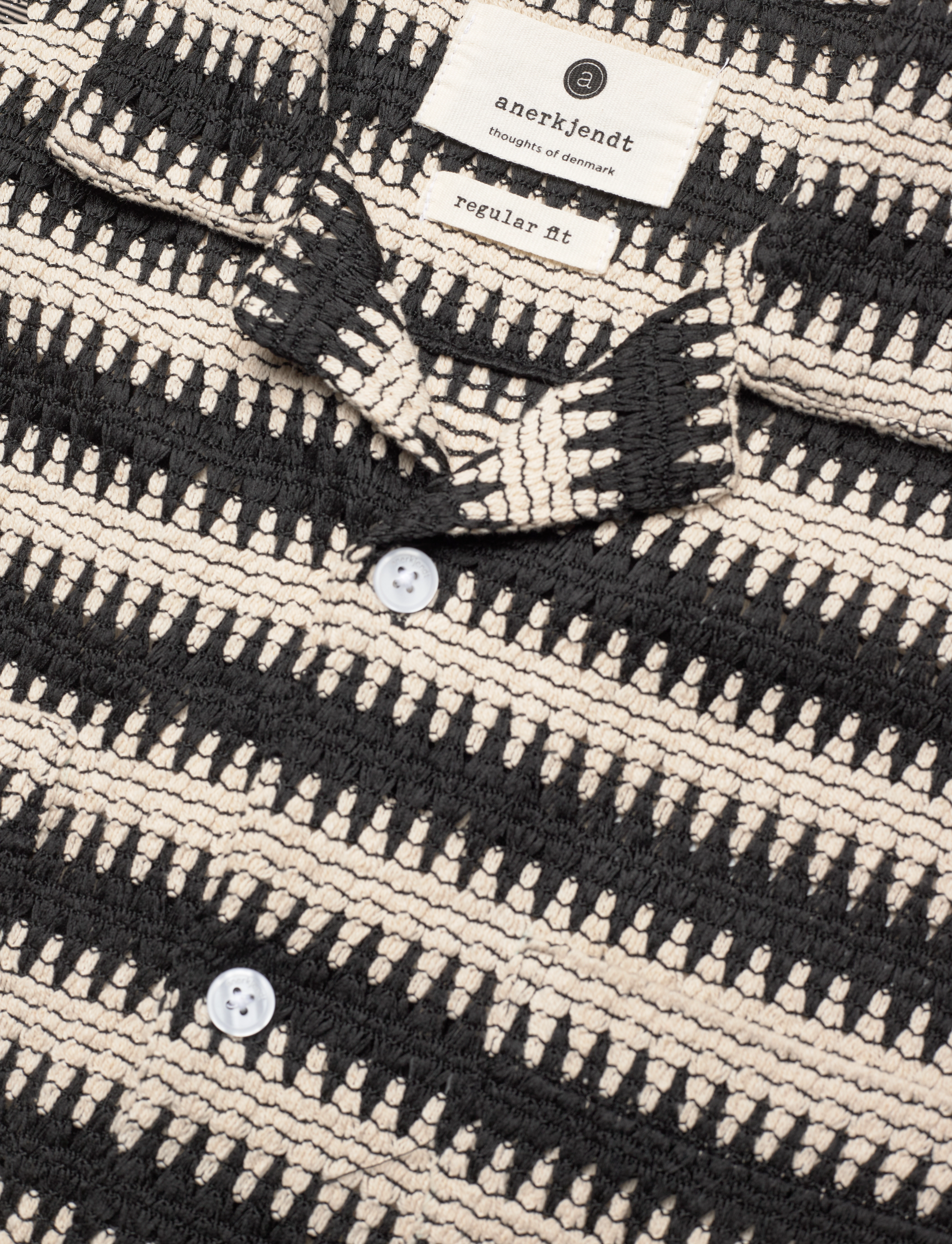 Anerkjendt - AKKURT STRUC STRIPE S/S SHIRT - chemises à manches courtes - tofu - 3