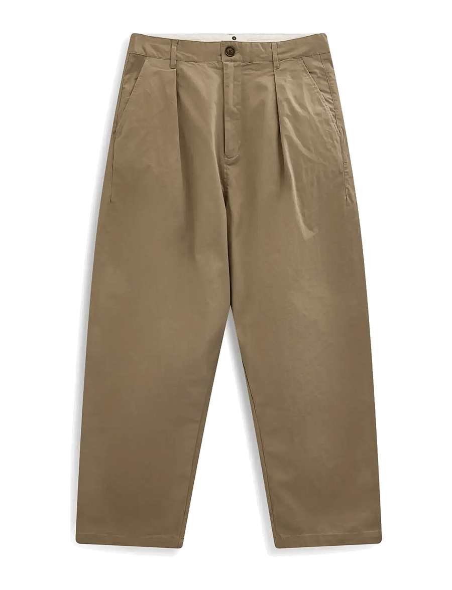 Anerkjendt - AKJAKOB COTTON PLEAT PANTS - vabaajapüksid - ermine - 0
