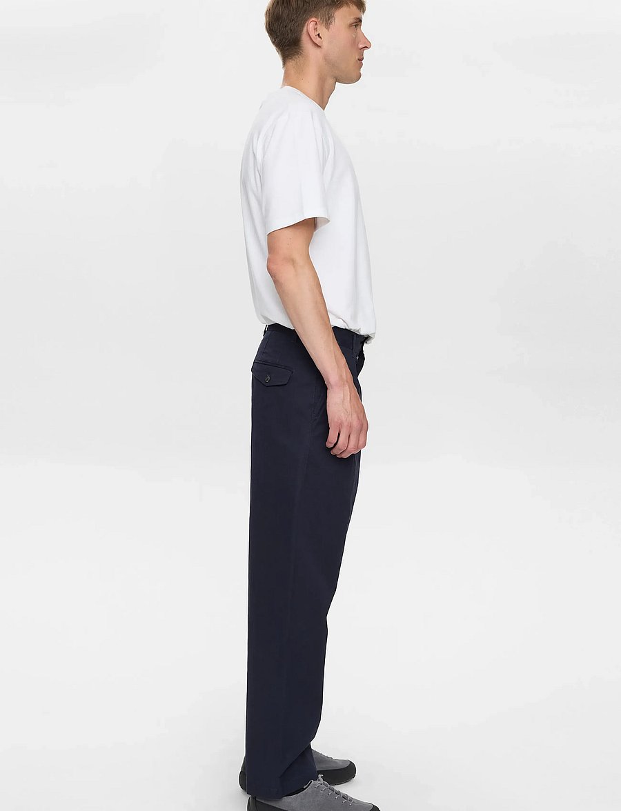 Anerkjendt - AKJAKOB COTTON PLEAT PANTS - laisvalaikio kelnės - sky captain - 4