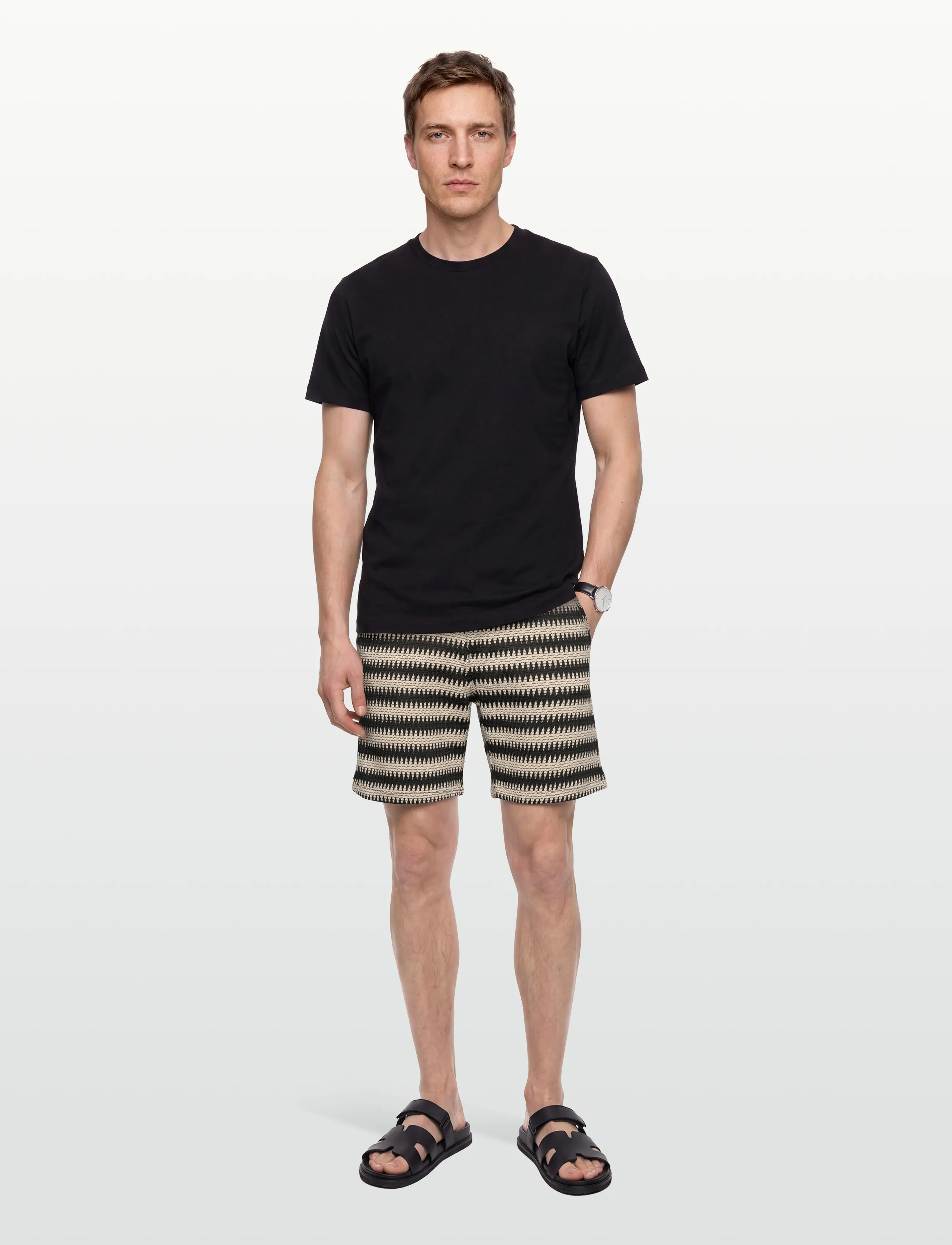 Anerkjendt AKJAN STRUC STRIPE SHORTS - Kollektionen - TOFU / multi