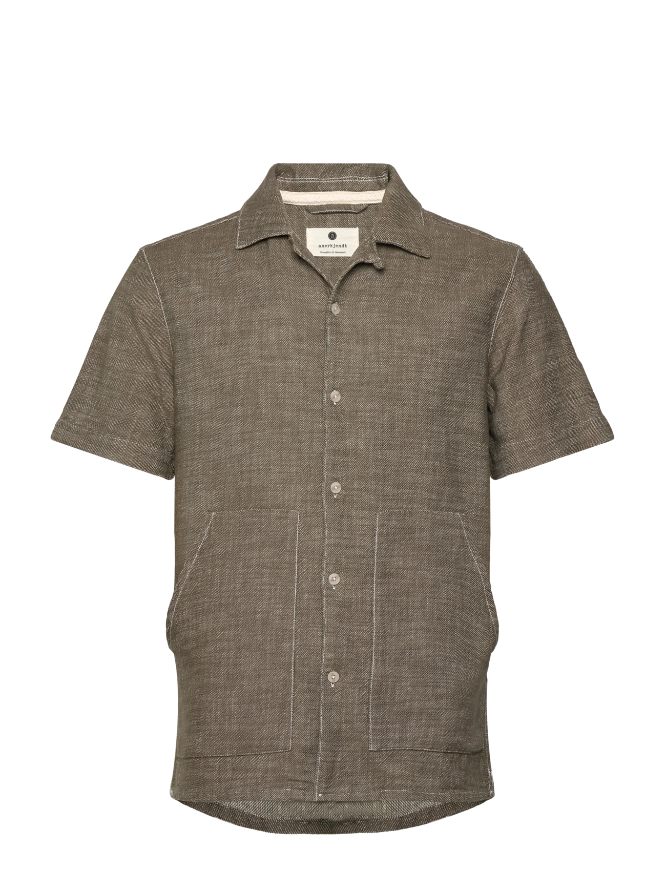 Anerkjendt - AKKURT TWILL S/S SHIRT - linnen overhemden - deep lichen green - 0