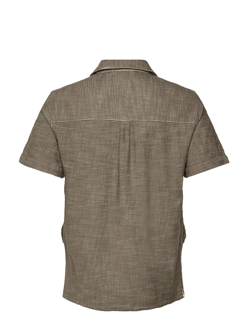 Anerkjendt - AKKURT TWILL S/S SHIRT - hørskjorter - deep lichen green - 1