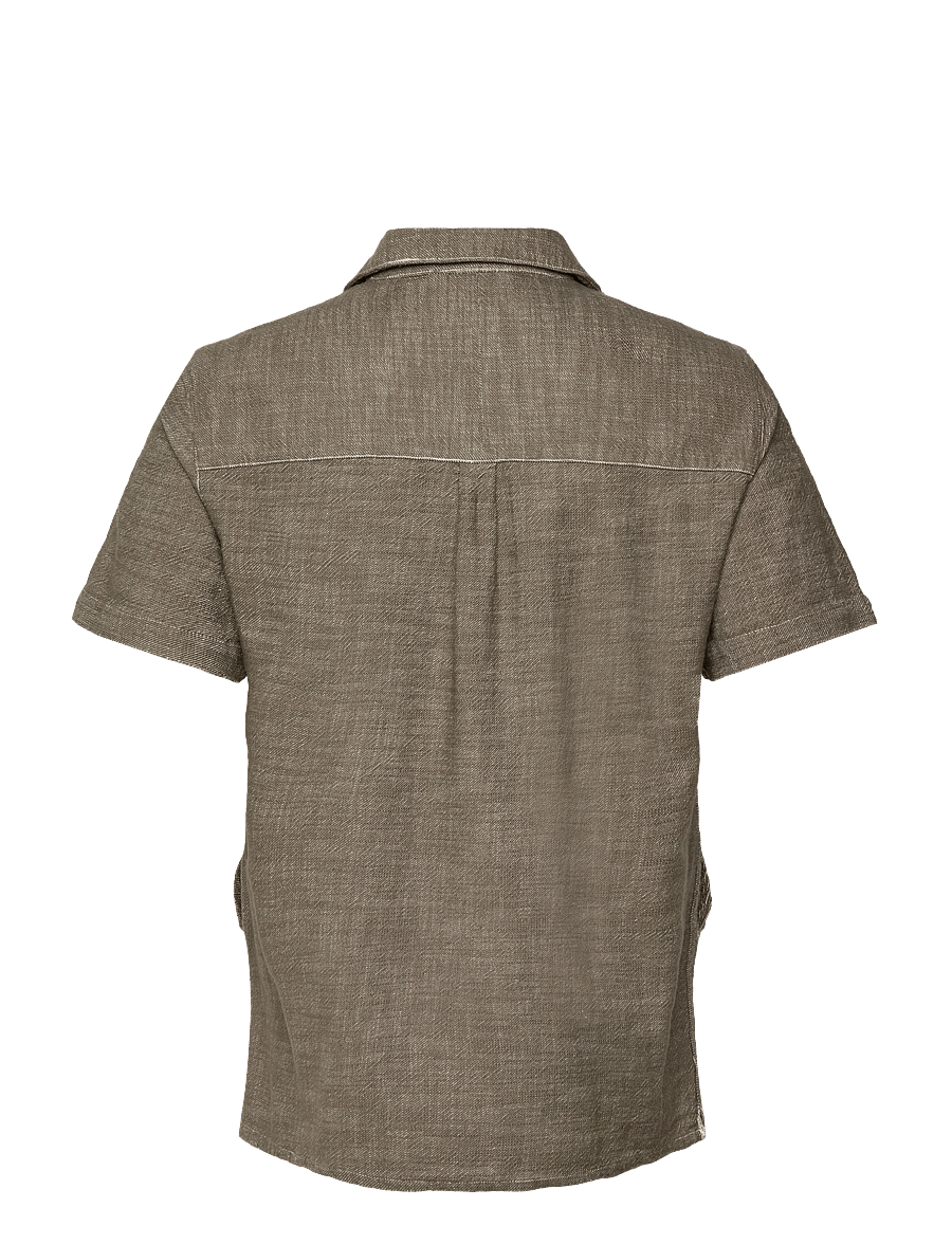 Anerkjendt - AKKURT TWILL S/S SHIRT - linnen overhemden - deep lichen green - 1