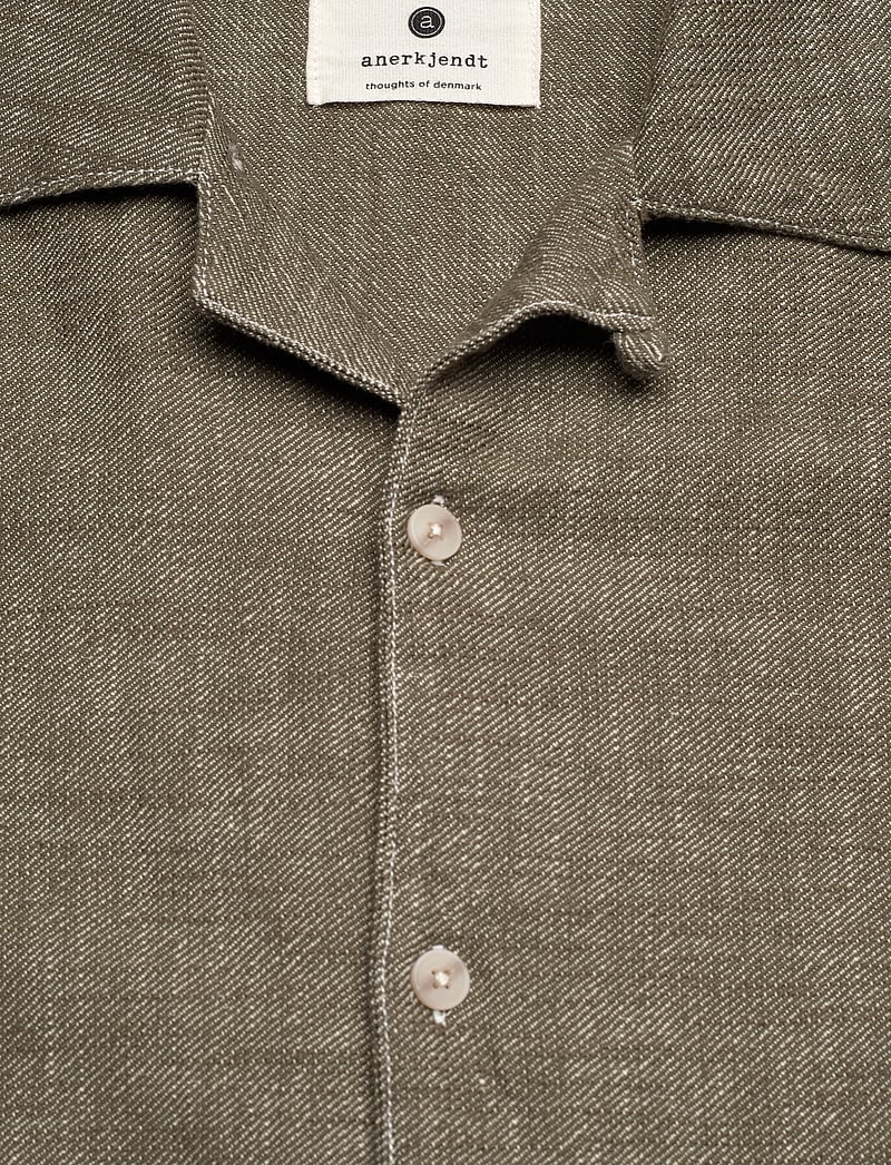 Anerkjendt - AKKURT TWILL S/S SHIRT - hørskjorter - deep lichen green - 2