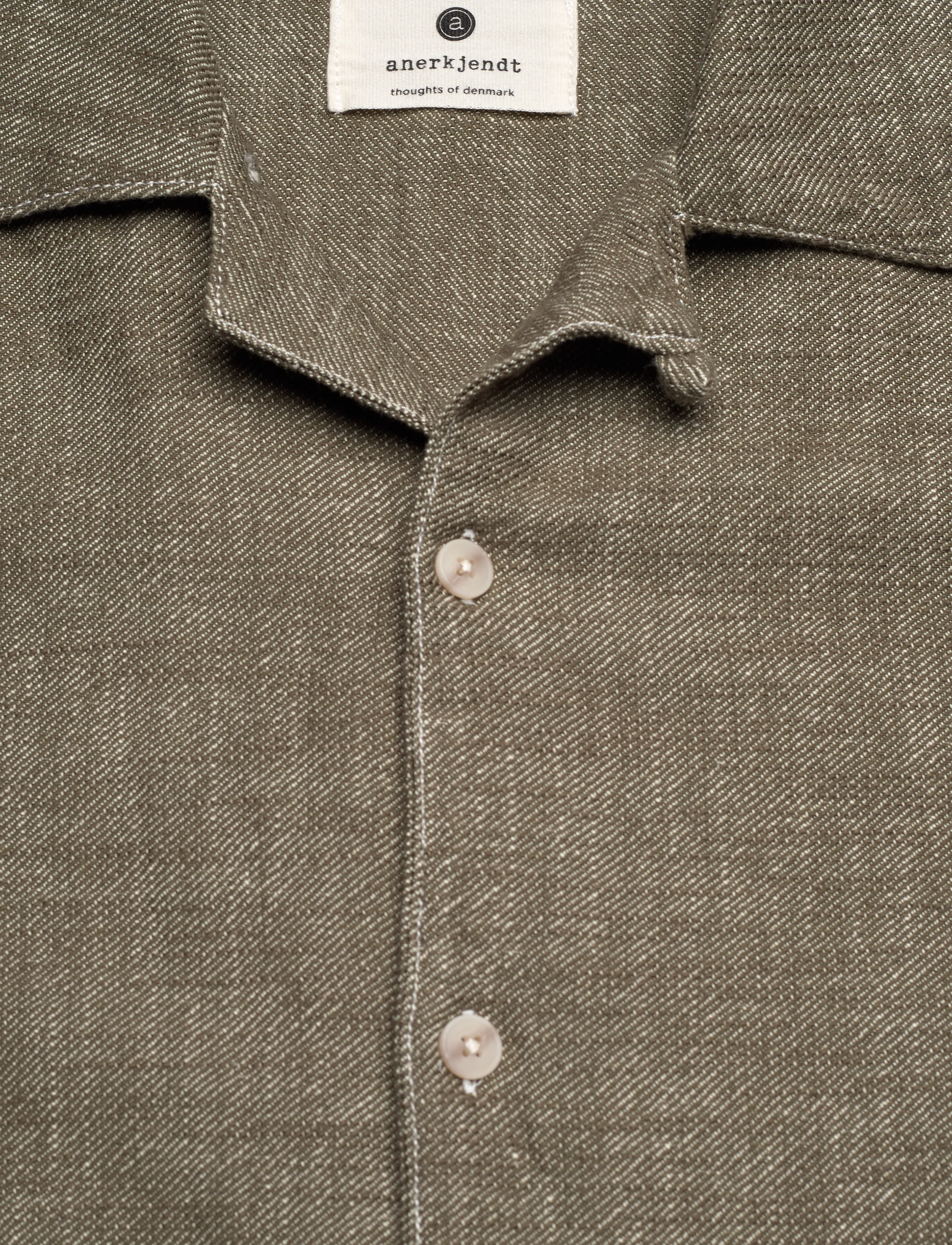 Anerkjendt - AKKURT TWILL S/S SHIRT - linnen overhemden - deep lichen green - 2