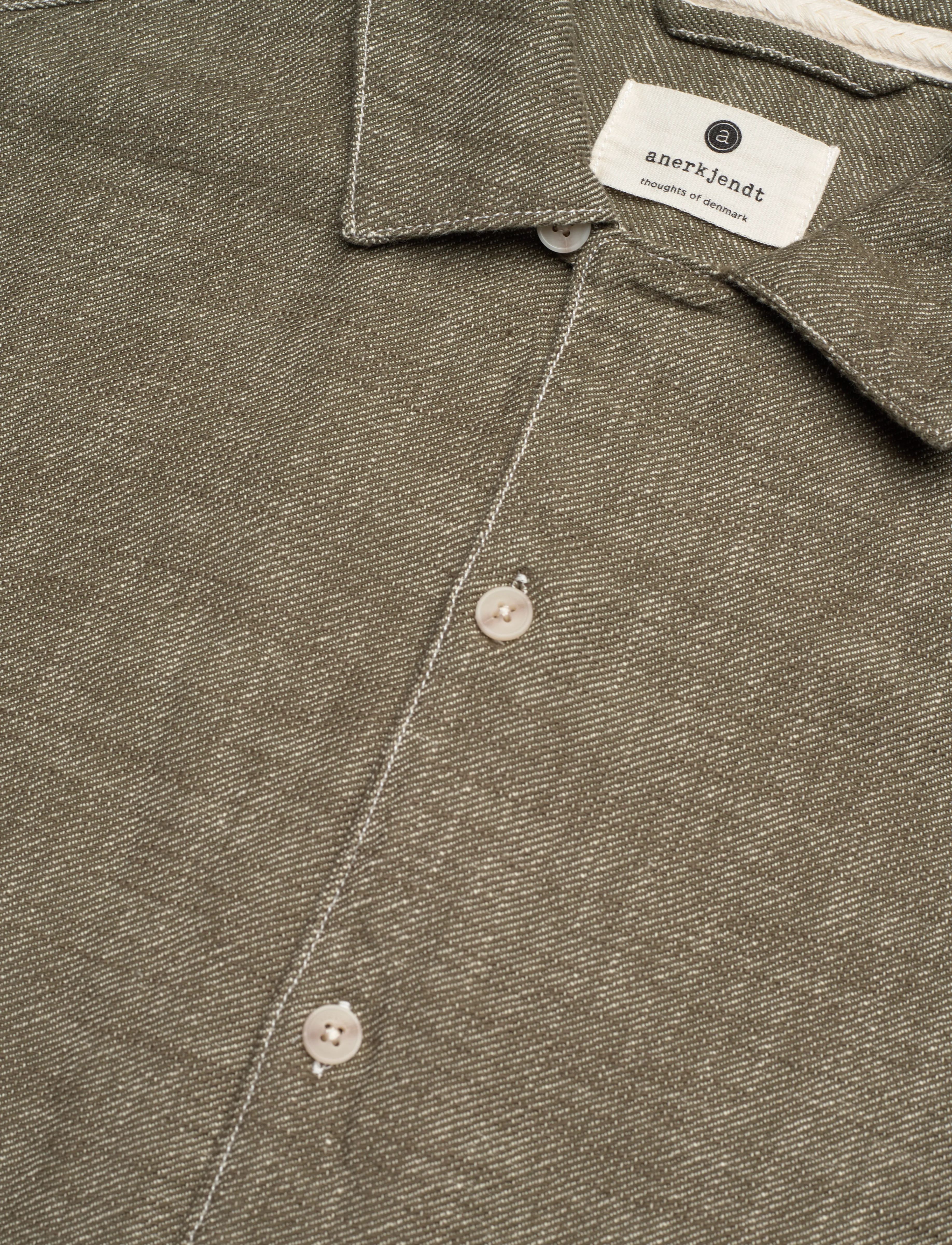 Anerkjendt - AKKURT TWILL S/S SHIRT - linnen overhemden - deep lichen green - 3