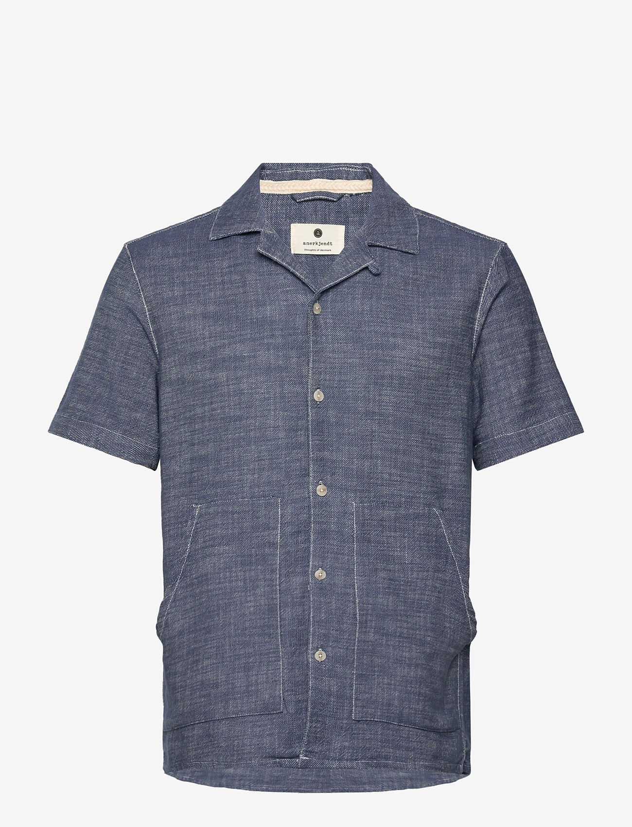 Anerkjendt - AKKURT TWILL S/S SHIRT - koszule lniane - sky captain - 0