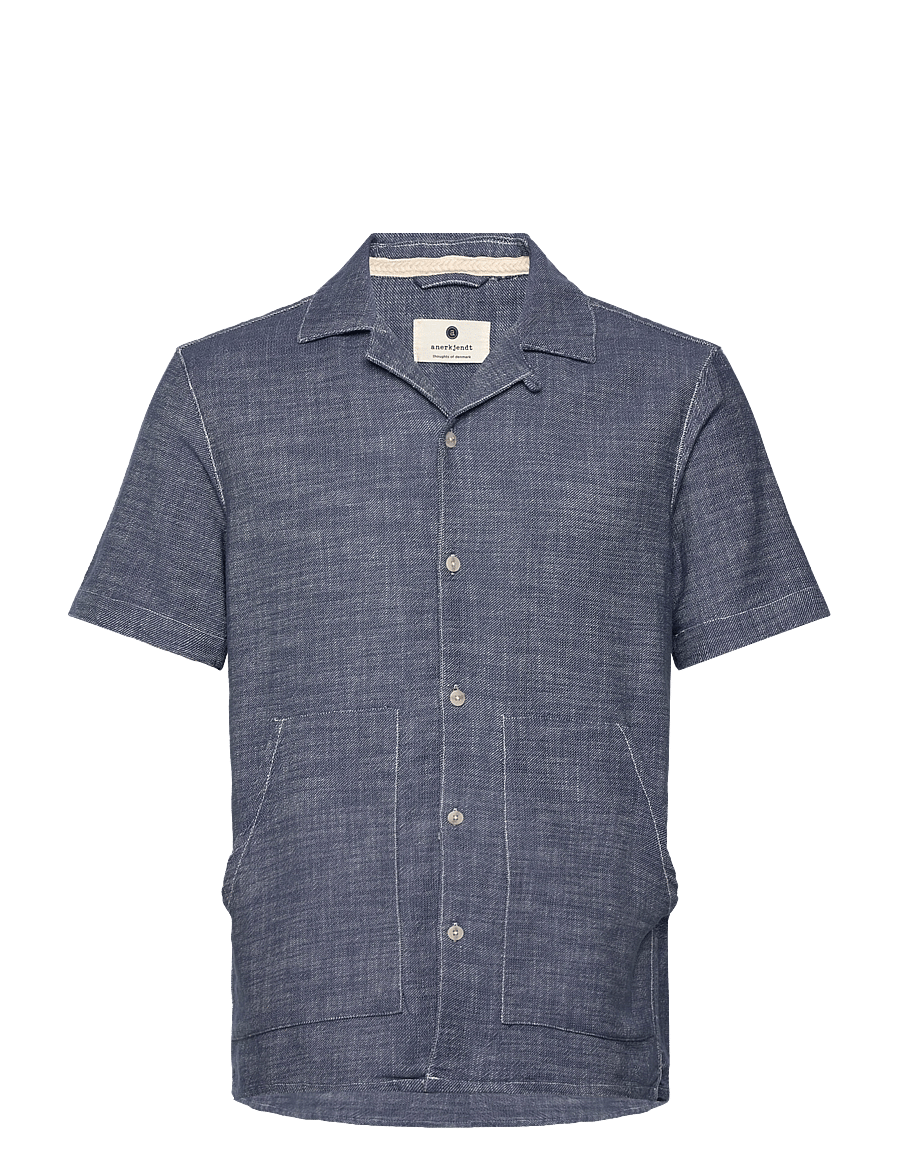 Anerkjendt - AKKURT TWILL S/S SHIRT - linnen overhemden - sky captain - 0