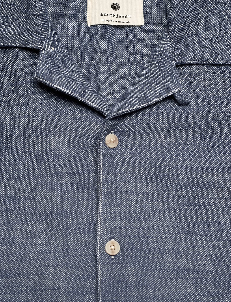 Anerkjendt - AKKURT TWILL S/S SHIRT - koszule lniane - sky captain - 2