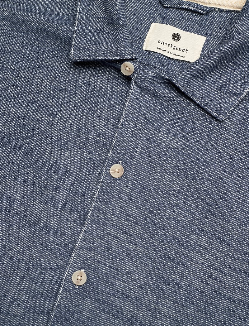 Anerkjendt - AKKURT TWILL S/S SHIRT - koszule lniane - sky captain - 3