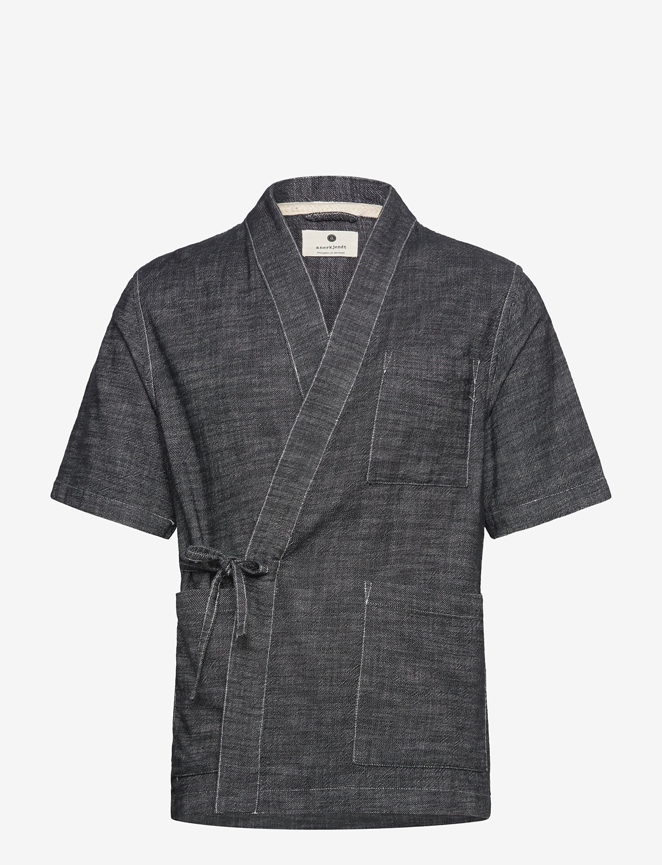 Anerkjendt - AKJESPER TWILL S/S KIMONO - linnen overhemden - caviar - 0
