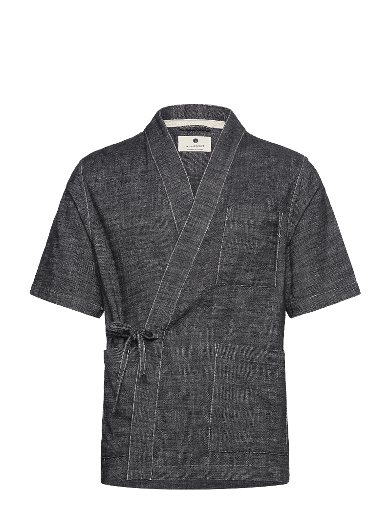 Anerkjendt - AKJESPER TWILL S/S KIMONO - leinenhemden - caviar - 0