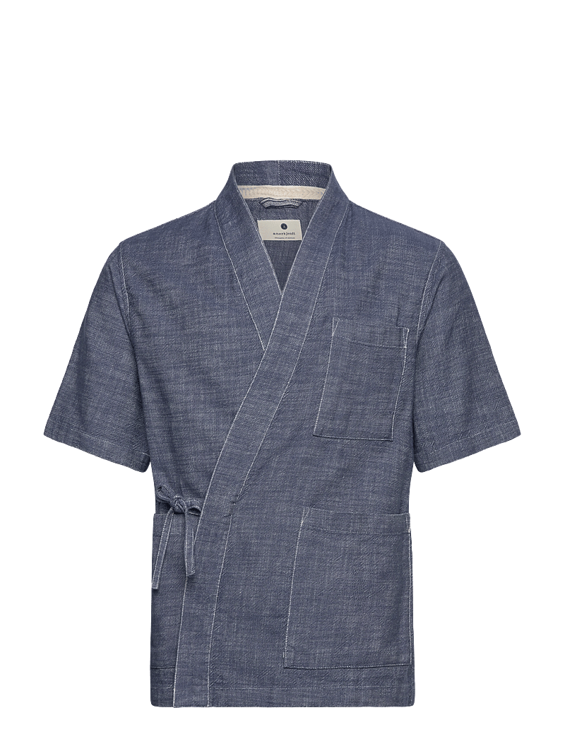 Anerkjendt - AKJESPER TWILL S/S KIMONO - hørskjorter - sky captain - 0