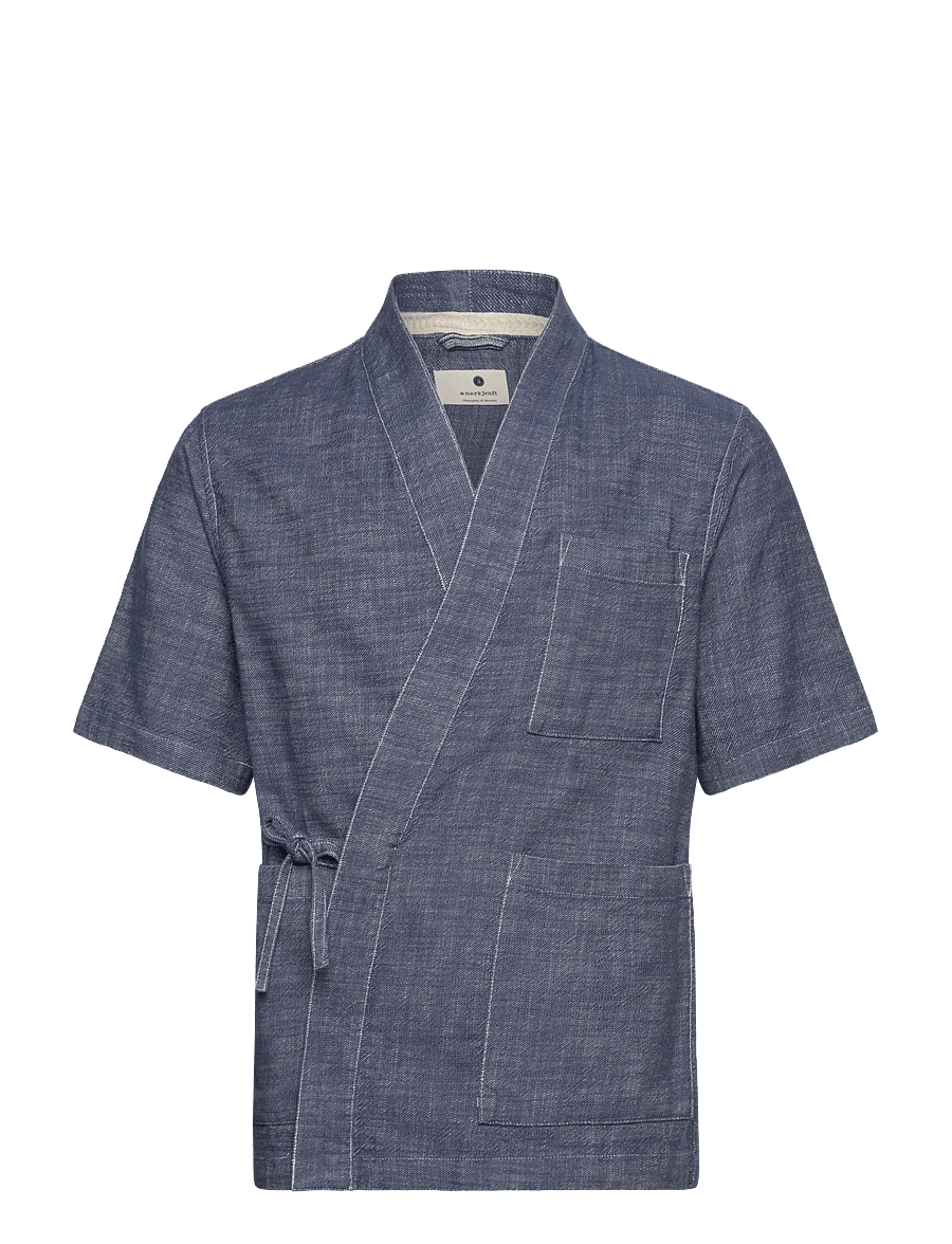 Anerkjendt - AKJESPER TWILL S/S KIMONO - linased särgid - sky captain - 0