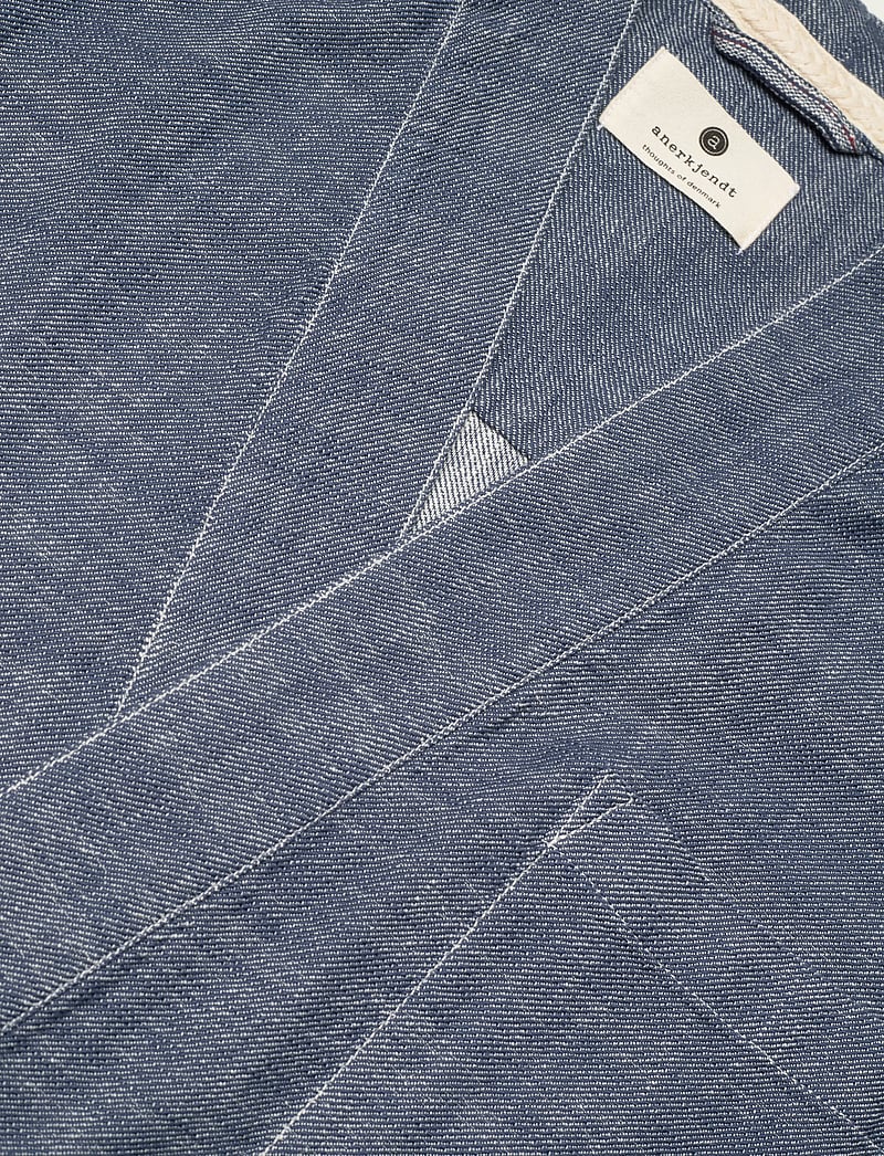 Anerkjendt - AKJESPER TWILL S/S KIMONO - hørskjorter - sky captain - 2