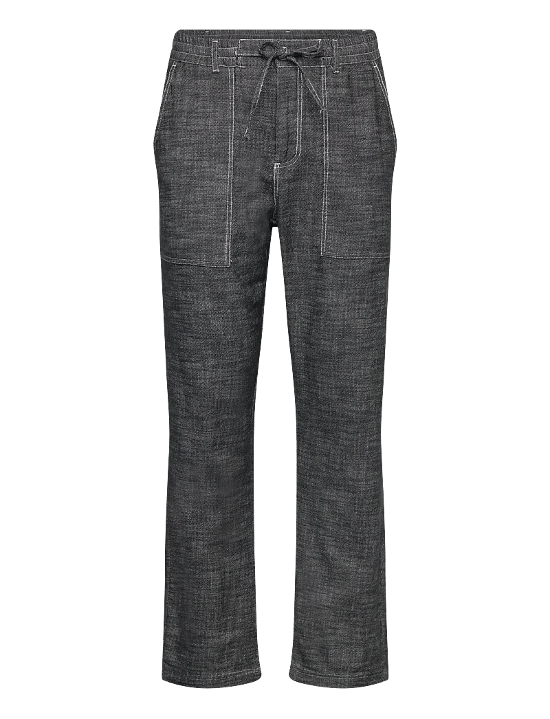 Anerkjendt - AKJAN TWILL CONTRAST PANTS - linnebyxor - caviar - 0