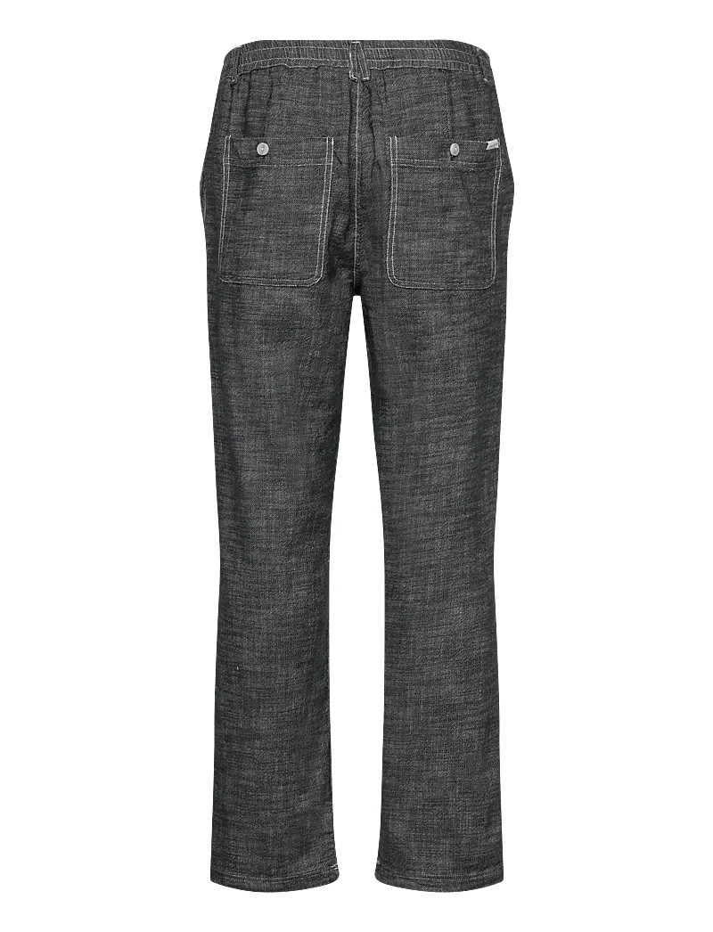 Anerkjendt - AKJAN TWILL CONTRAST PANTS - linnebyxor - caviar - 1