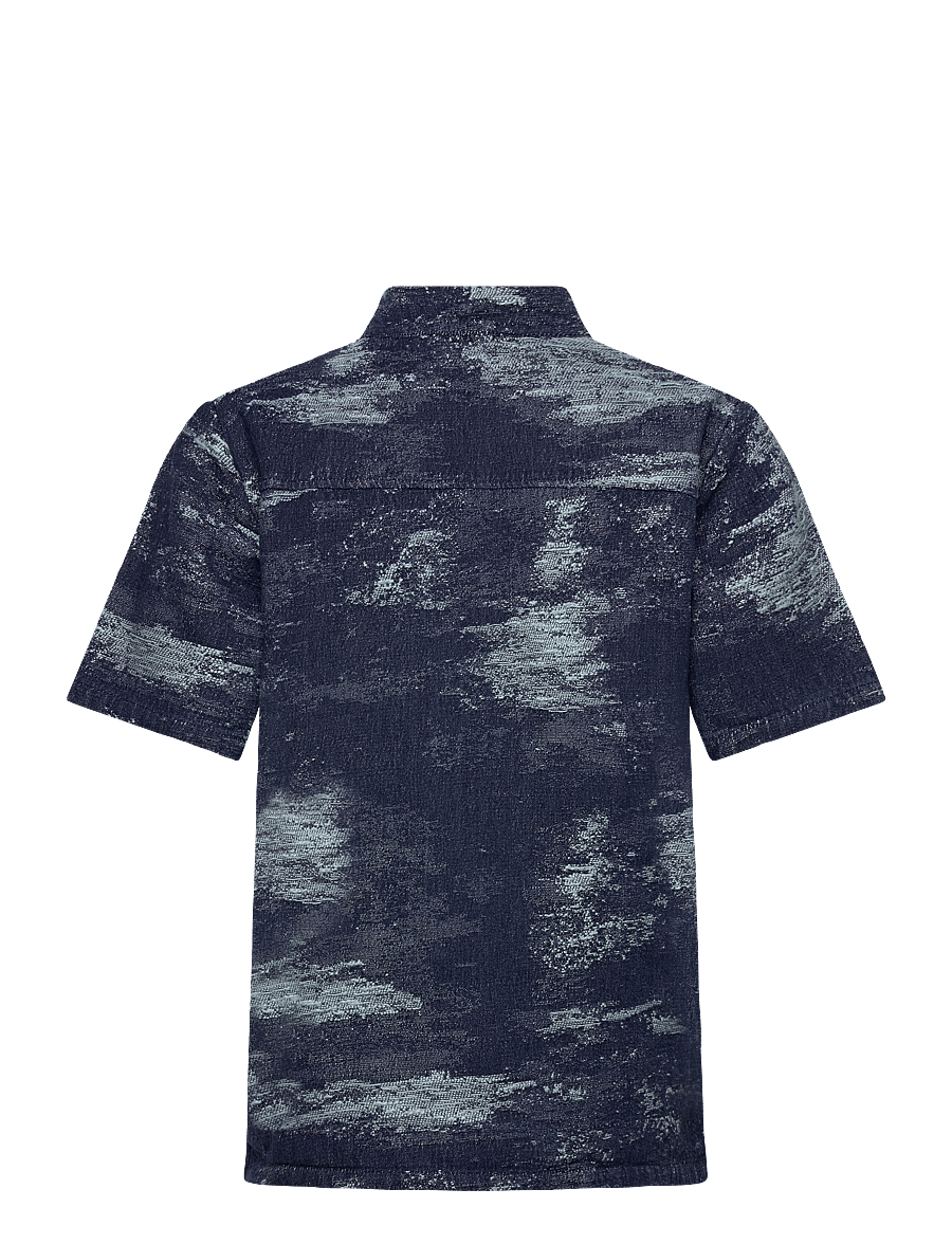 Anerkjendt - AKJESPER DENIM JACQ S/S KIMONO - kortärmade skjortor - sky captain - 1